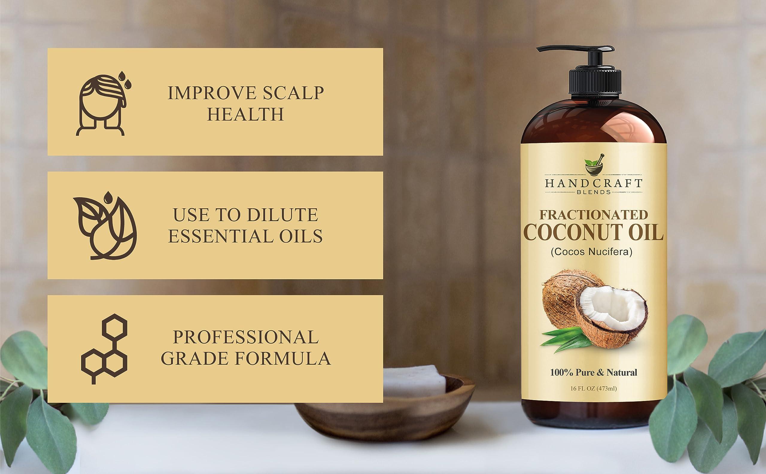 Handcraft Blends Fractionated Coconut Oil - 16 Fl Oz - 100% Pure and Natural - Premium Grade Carrier Oil for Skin, Hair and Body - Massage - Hair Tonic - Image 5
