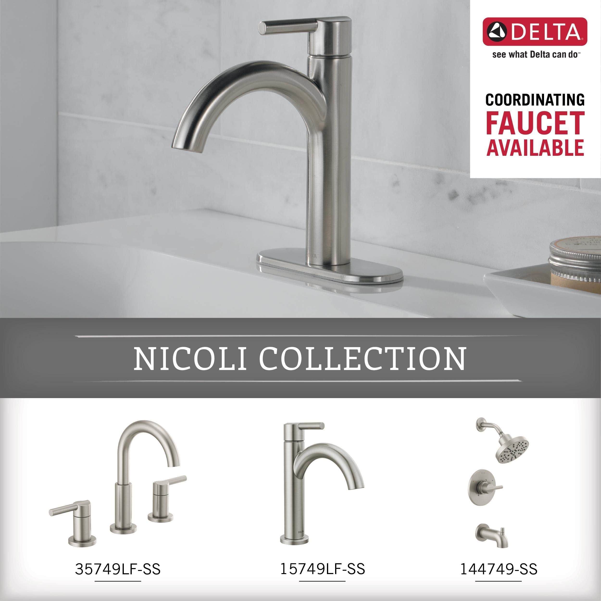 Delta Nicoli (1-Pack) Toilet Paper Holder SpotShield Brushed Nickel Tissue Roll Holder for Bathroom Organization and Storage Pivoting Toilet Tissue Holder Wall Bathroom Accessories NIC50-DN - Image 4