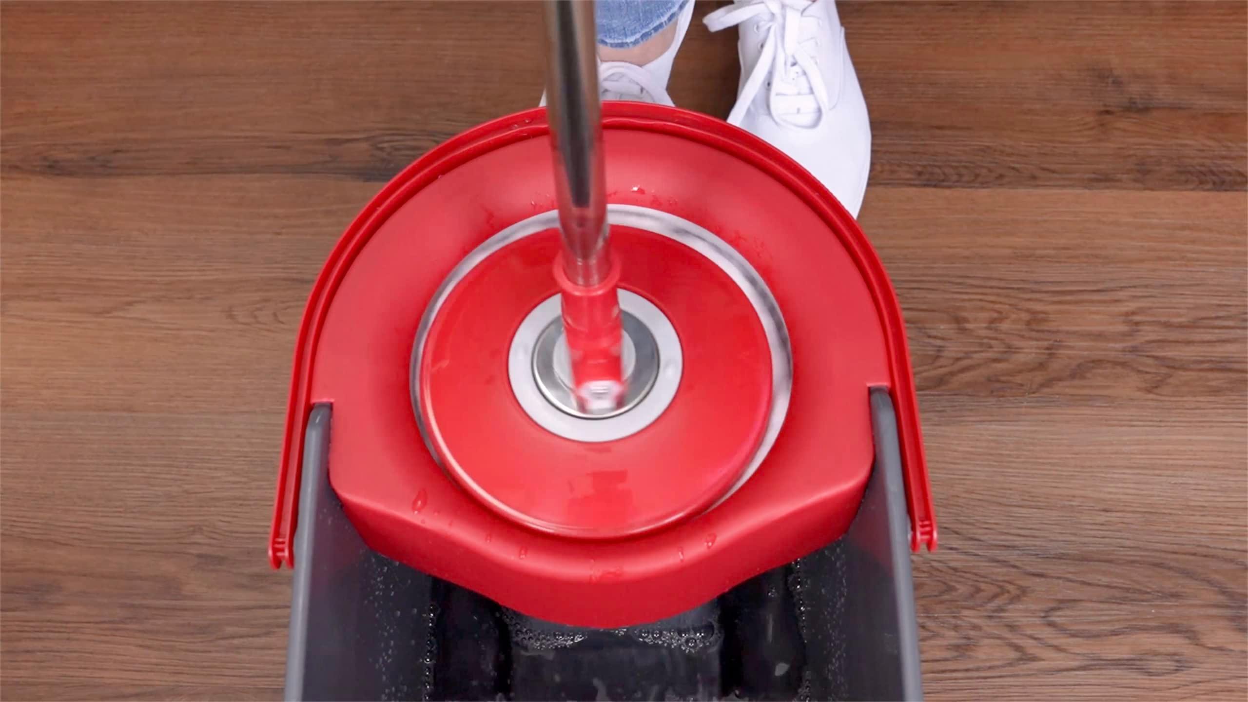 SIMPLI-MAGIC 79349 Spin Mop Cleaning System with 3 Microfiber Mop Heads, Red/GRAY,Red/Black - Image 10