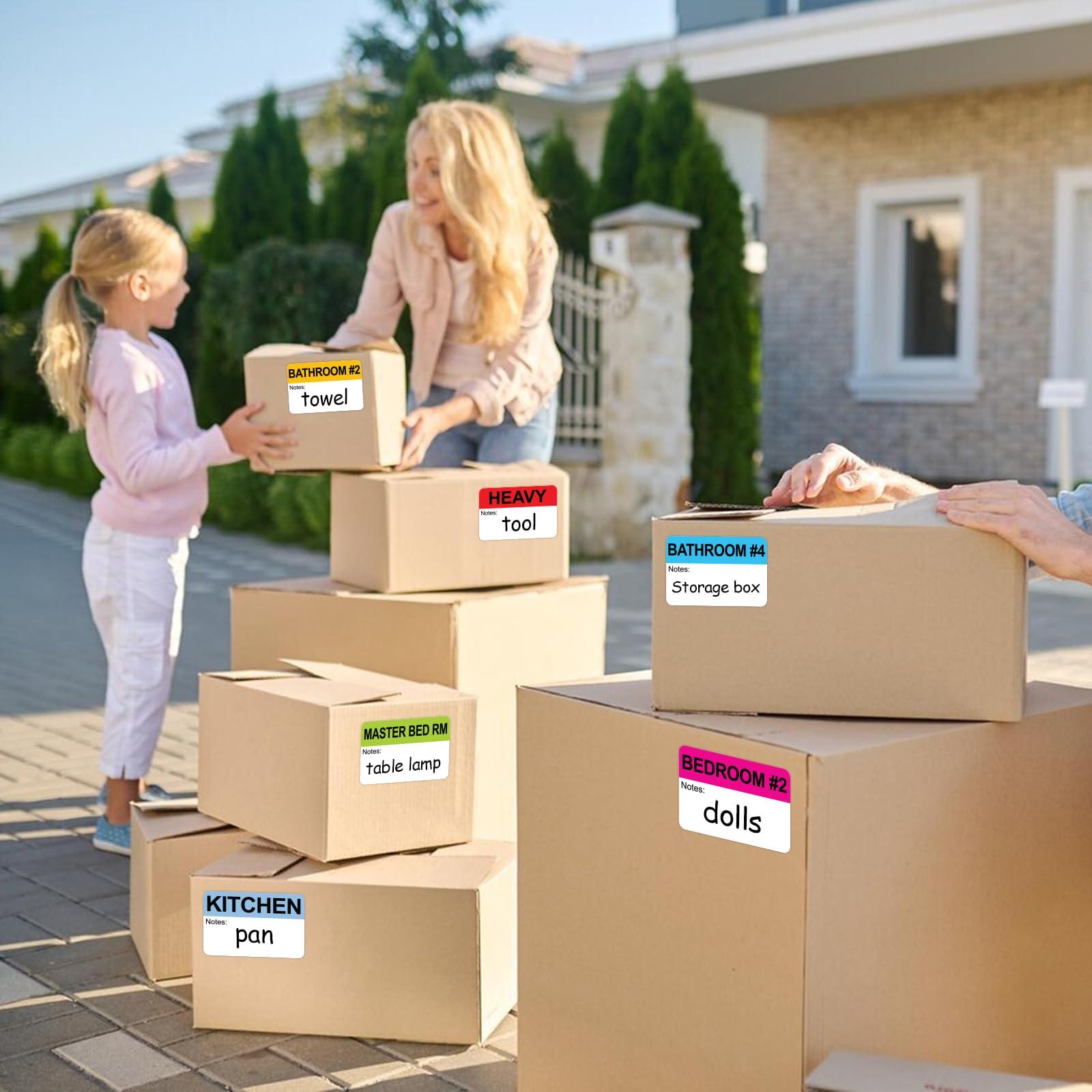 Labelebal 600 Writable Labels - 2' x 3', 20 Color-Coded Home Moving Packing Labels with Fragile, Extra, Heavy Options - Image 7