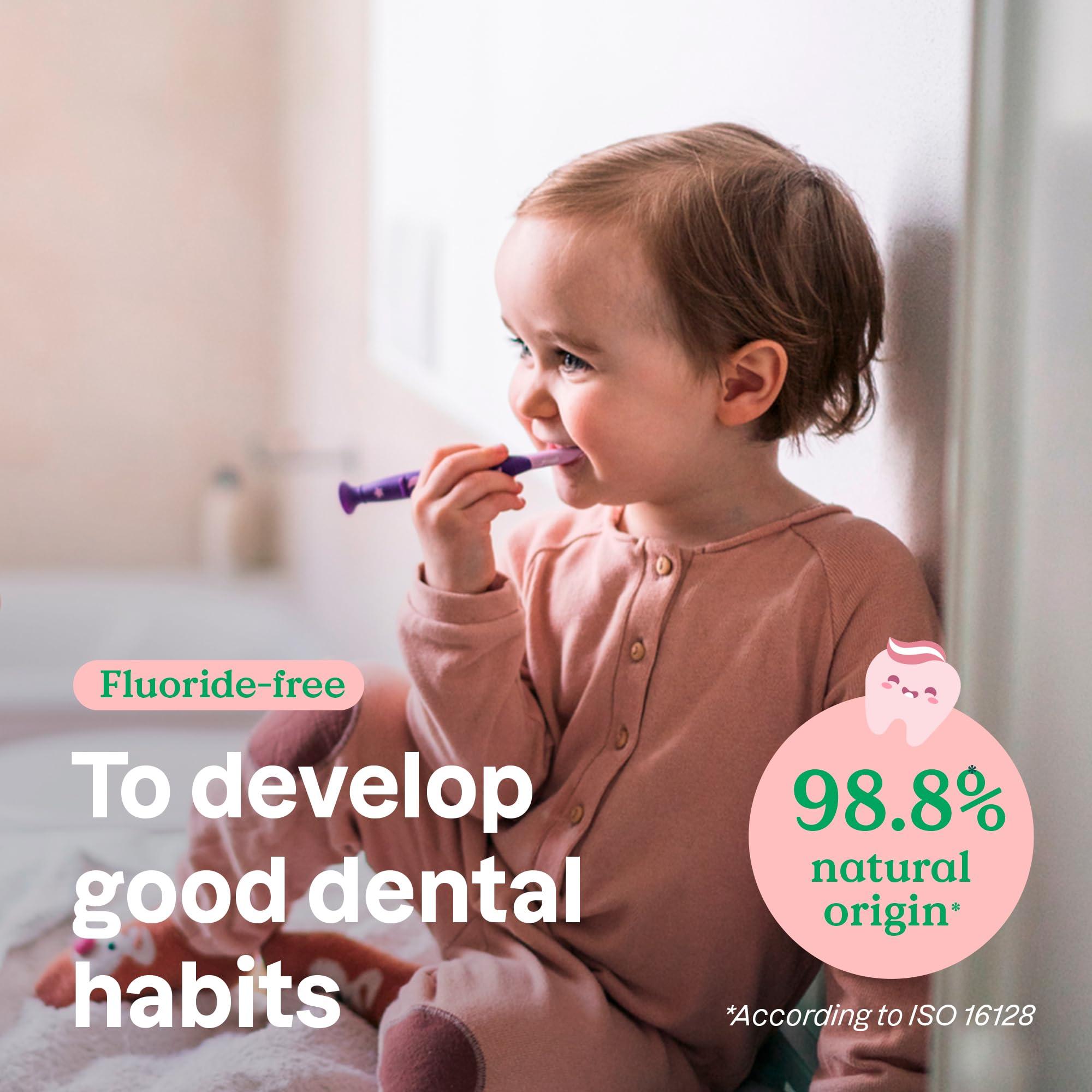 Attitude Baby and Child Fluoride-Free Training Toothpaste, EWG Verified, Naturally Derived Ingredients, Vegan, Strawberry, 2.6 Oz - Image 3