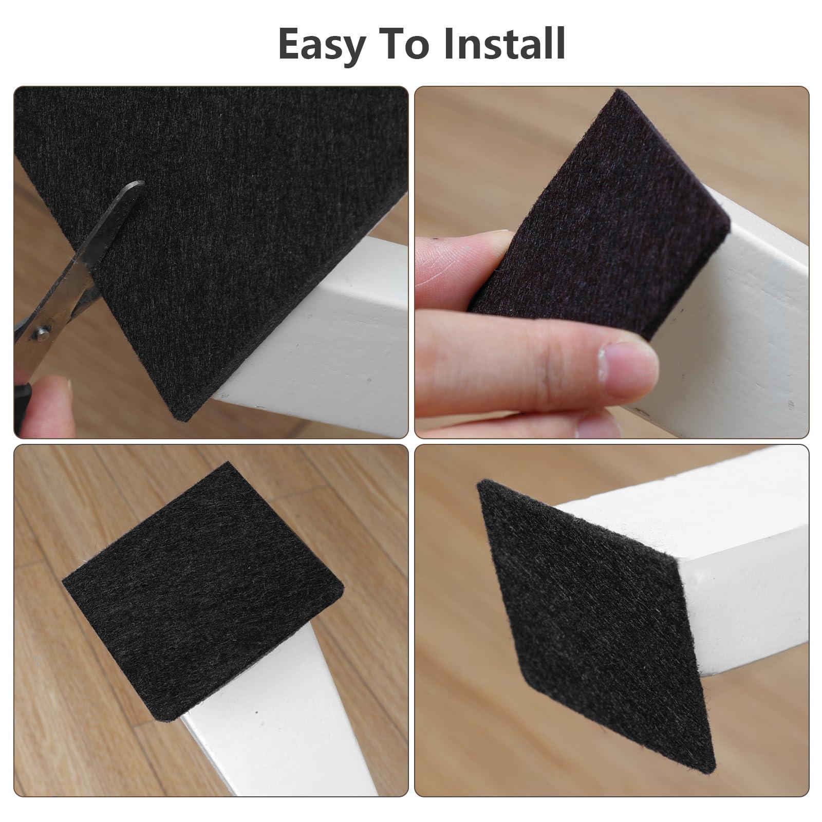 Yelanon Felt Furniture Pads -182 Pcs Premium Felt Pads for Chair Legs Furniture, Floor Protectors for Hardwood Floors, Black - Image 6