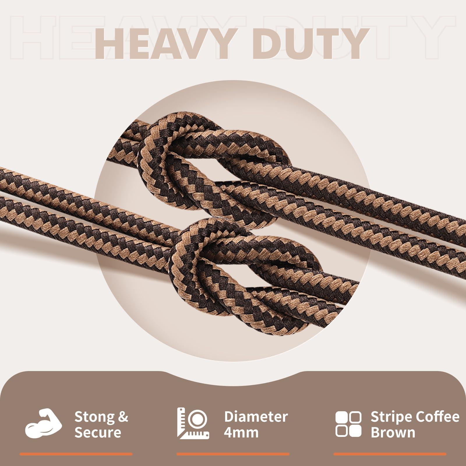 Stepace Round Shoelaces [2 Pairs] Heavy Duty Boot Shoe Laces for Hiking Work Boots - Image 2