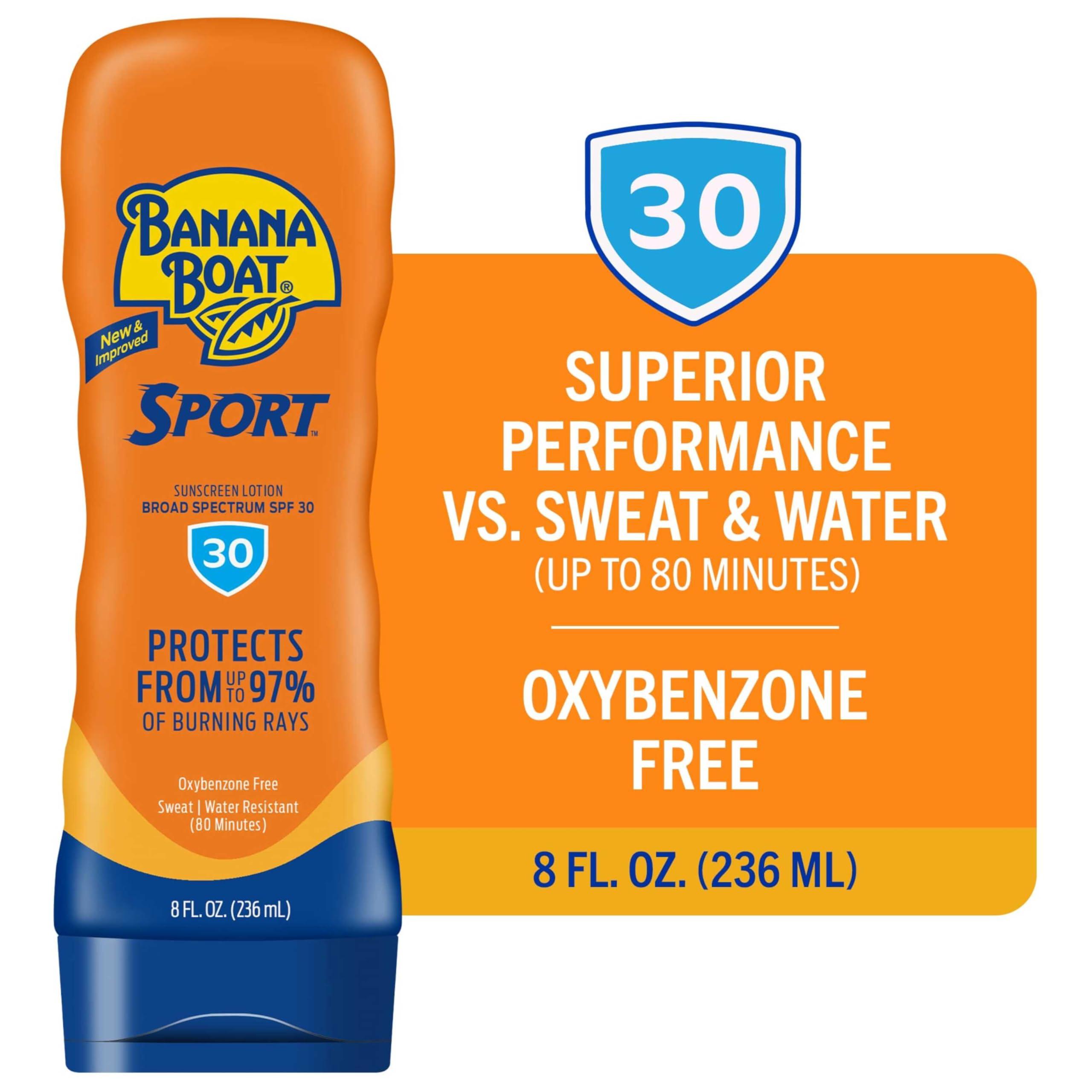 Banana Boat Sport Ultra SPF 30 Sunscreen Lotion, 8oz | Banana Boat Sunscreen SPF 30 Lotion, Oxybenzone Free, Sunblock, Water Resistant, 8oz - Image 2