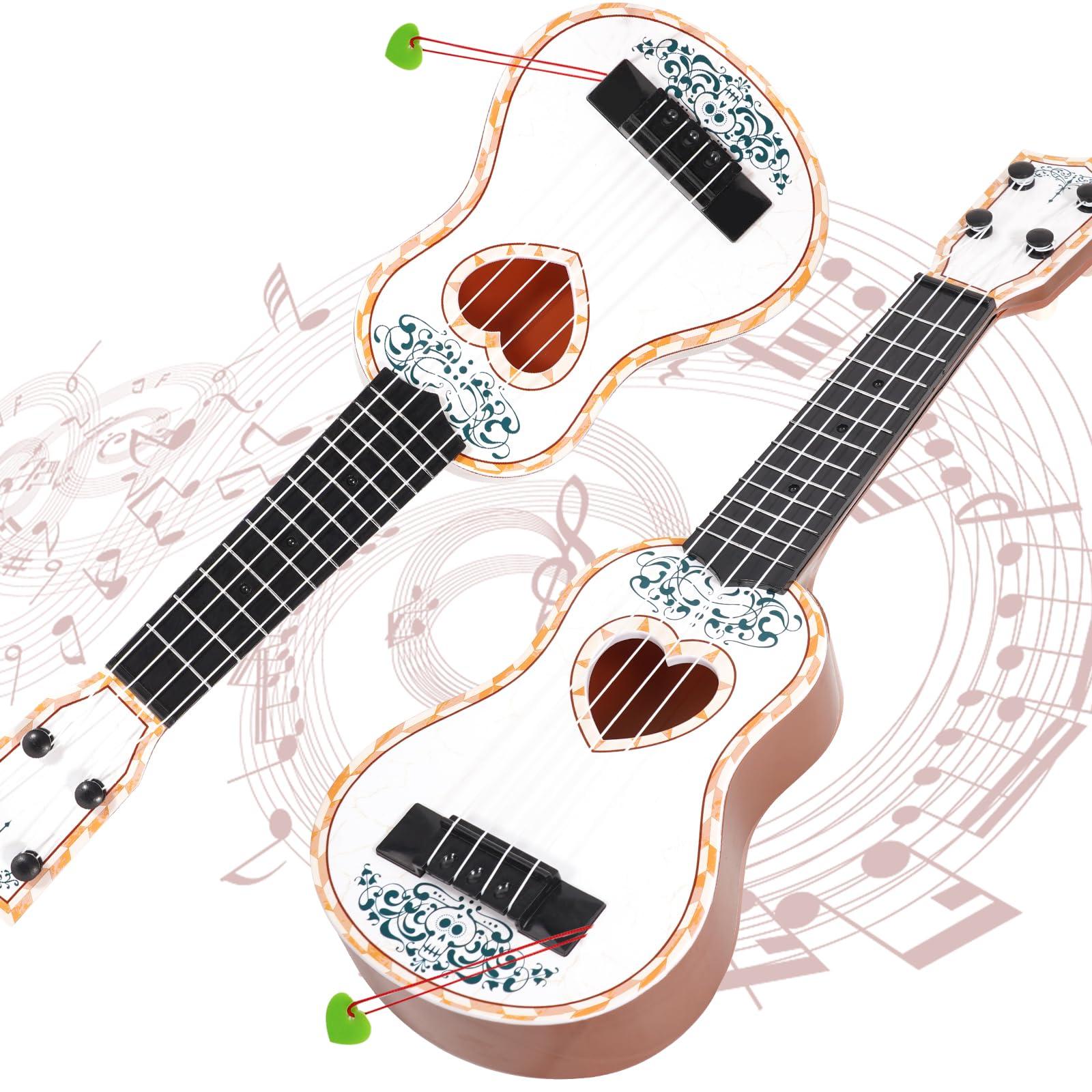 Raimy 17in Ukulele Guitar for Kids - 4 String Mini Learning Instruments Educational Musical Toy for Beginner Toddler Gifts for Age 3 4 5 6 7 8 9 Years Boys Girls Baby Children (White) - Image 4