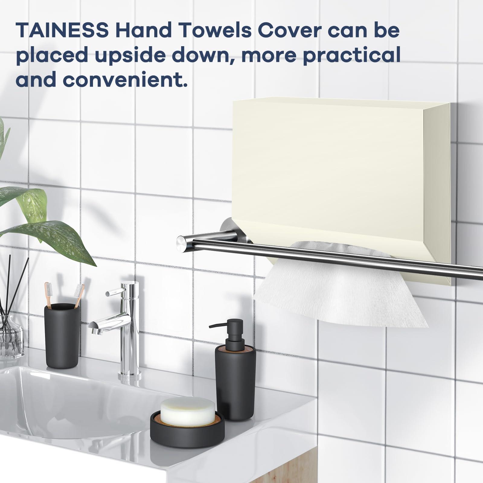 Acrylic Hand Towel Box Cover Compatible with Kleenex Disposable Hand Towels Wall-Mounted Paper Towel Dispenser Suitable for Tabletop, Bathroom, Car, and Office Use (Beige) - Image 4