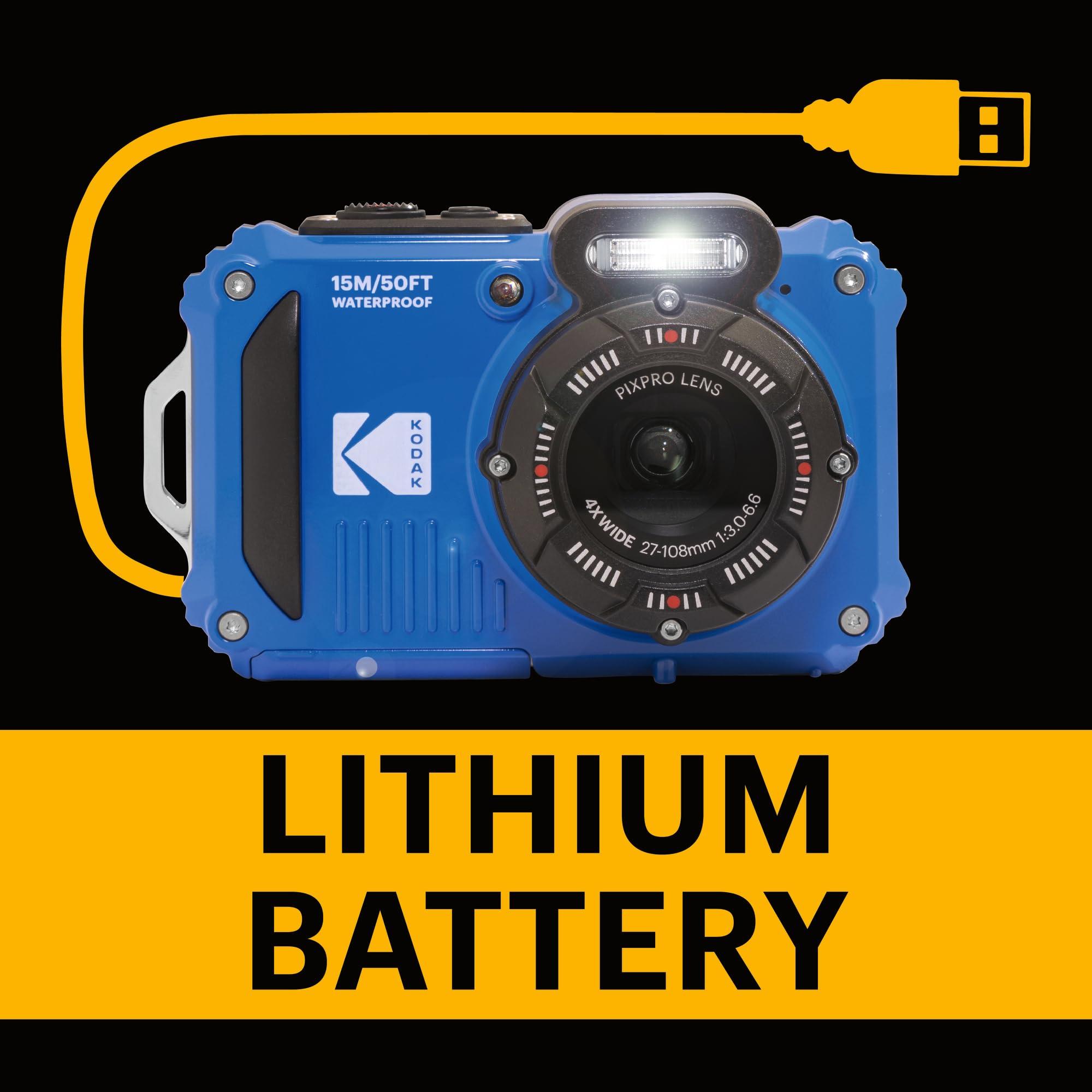 KODAK PIXPRO WPZ2 Rugged Waterproof Shockproof Dustproof WiFi Digital Camera 16MP 4X Optical Zoom 1080P Full HD Video Vlogging Camera 2.7" LCD (Blue) - Image 7
