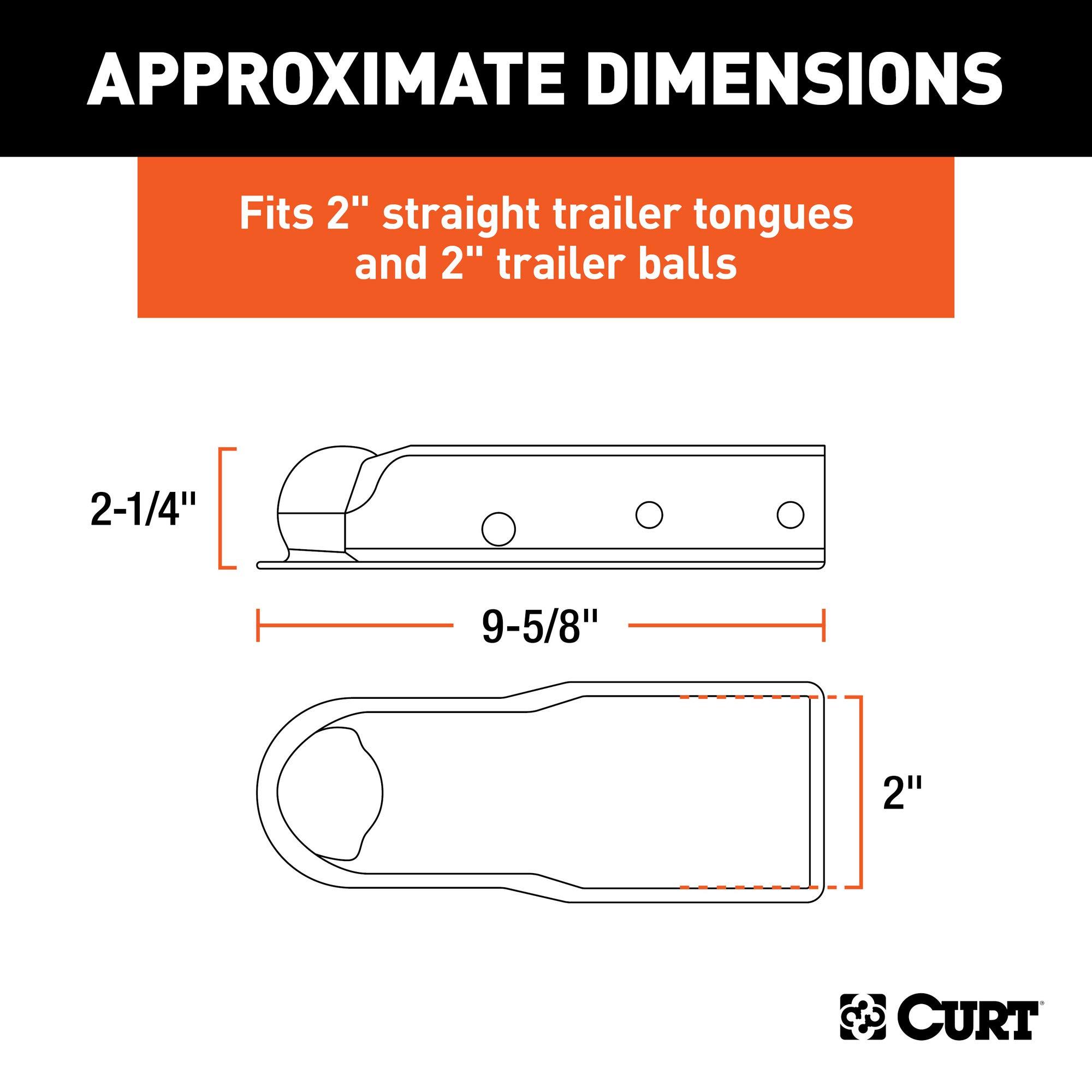 CURT 25470 QuickPin No-Latch Trailer Coupler for 2-Inch Hitch Ball, 2-in Channel, 3,500 lbs - Image 2