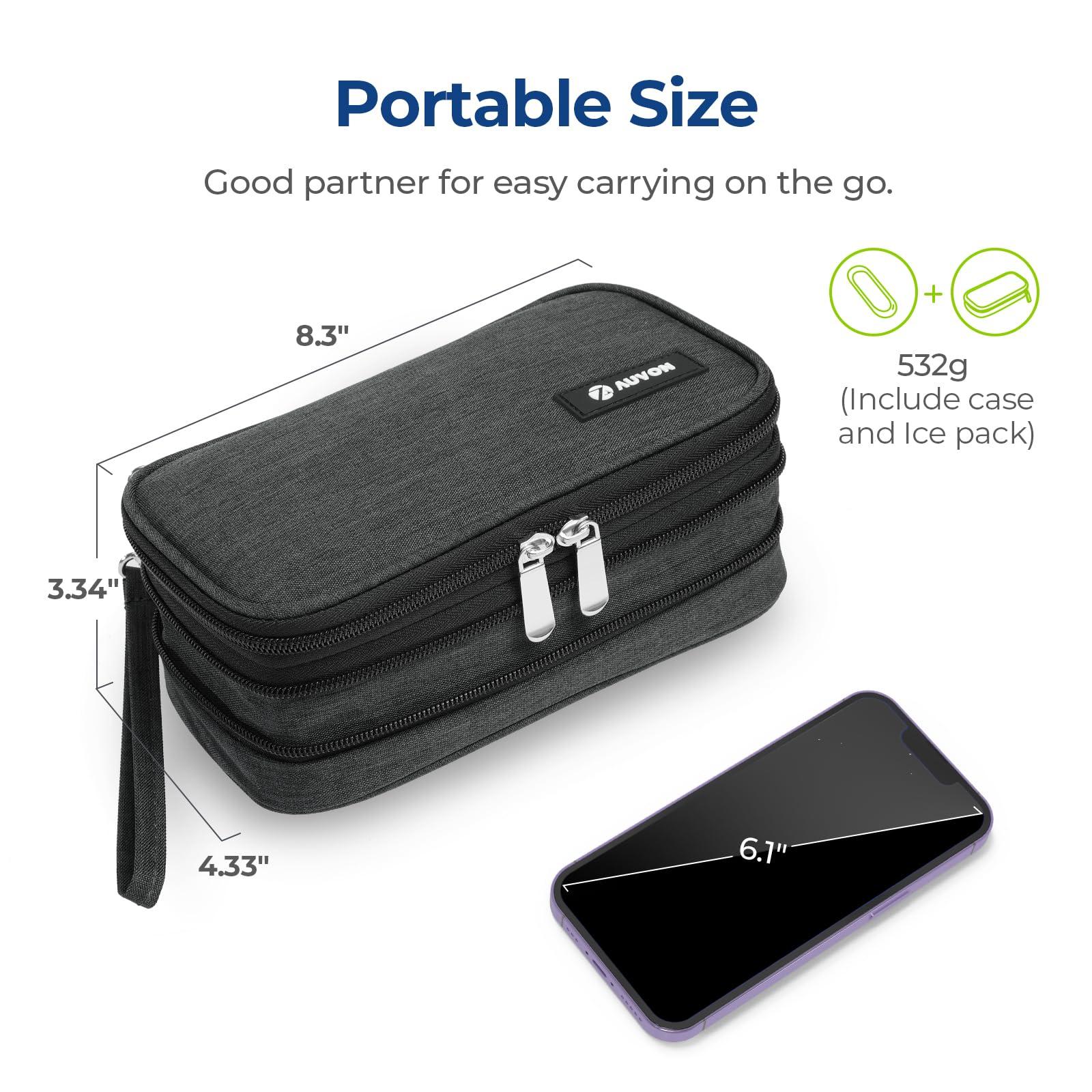 AUVON Insulin Cooler Travel Case, Expandable Insulated Diabetic Bag with 2 * 180g Ice Packs for Double Cooling Time, Portable Medication Cooler Bag for Insulin Pens and Blood Glucose Monitor Supplies - Image 8