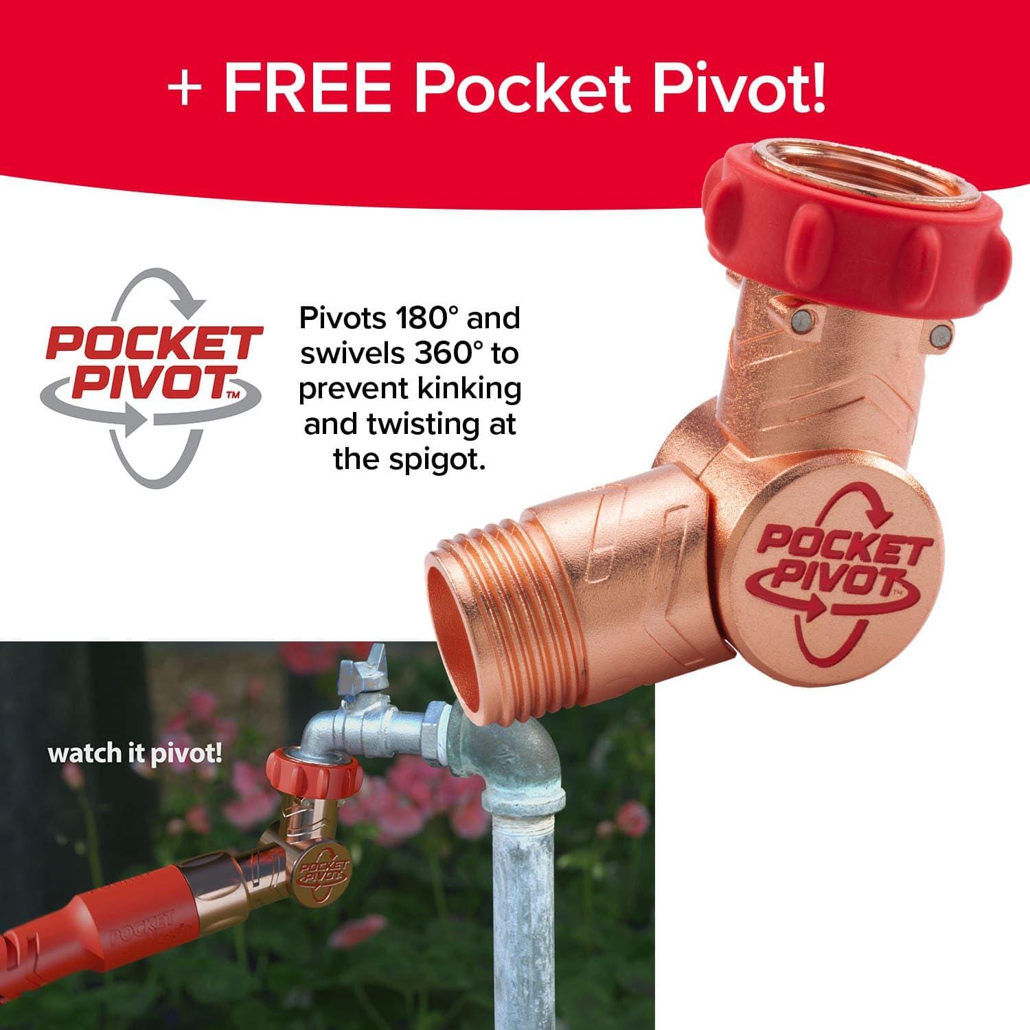 Pocket Hose Copper Head w/New Pocket Pivot Expandable Garden Hose 50 FT, AS-SEEN-ON-TV, Swivels 360°, Advanced Tri-Tex Tubing & Force Field Jacket, 3X Stronger, Lead-Free, No-Kink, Anti-Burst w/APT - Image 6