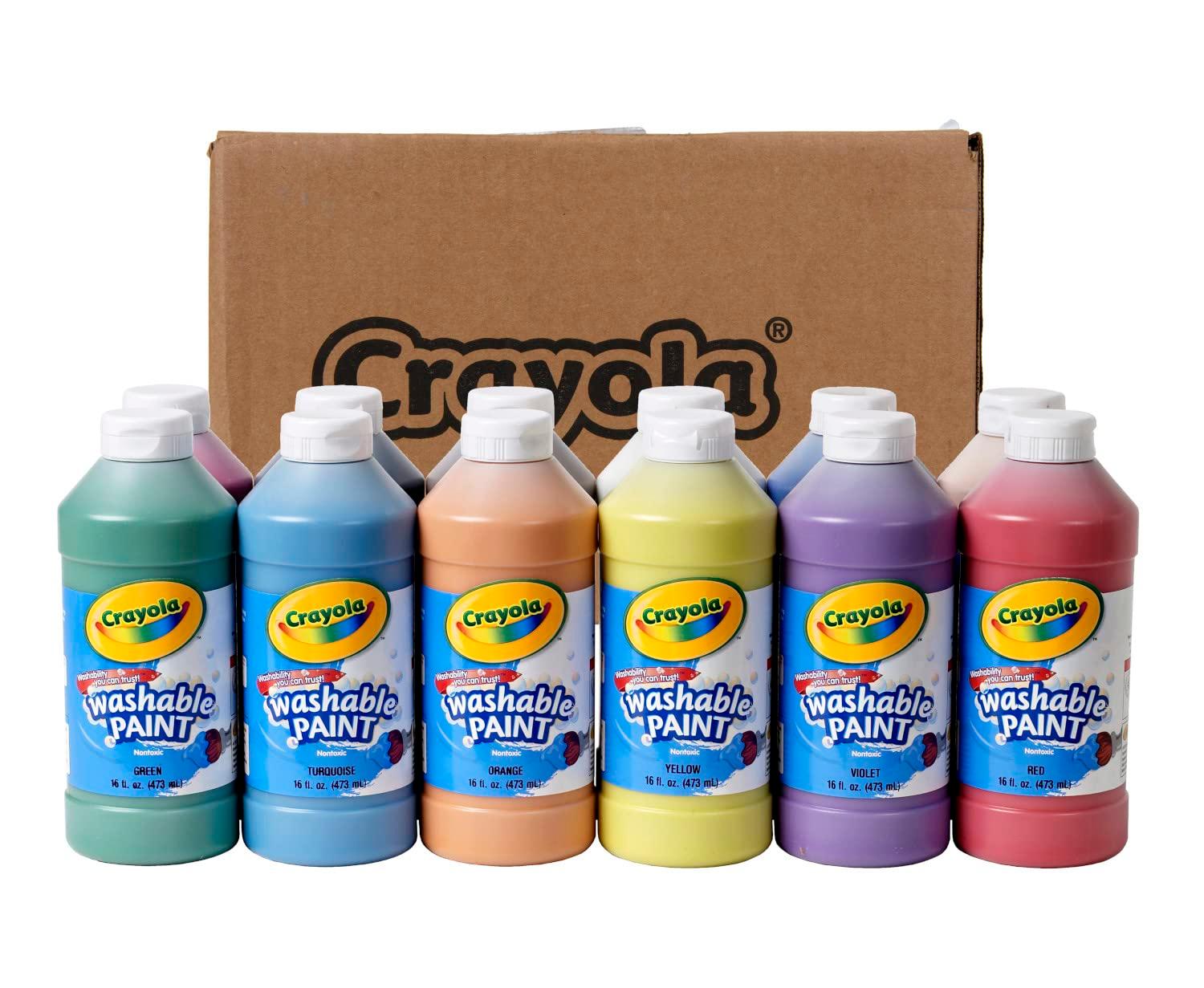 Crayola Washable Paint for Kids (12ct), Teacher Classroom Must Have, Bulk Paint Set, Nontoxic Kids Arts & Craft Supplies, Back to School Essentials, 16 Oz - Image 6