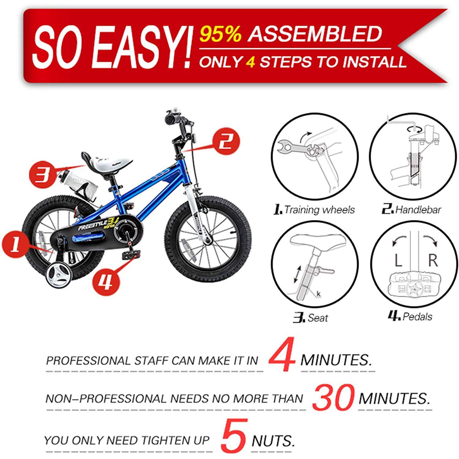 RoyalBaby Kids Bike EZ Freestyle Training Free Balance to Pedal Easy Learning Bicycle, 12-18 Inch for Toddlers to Big Kids - Image 10