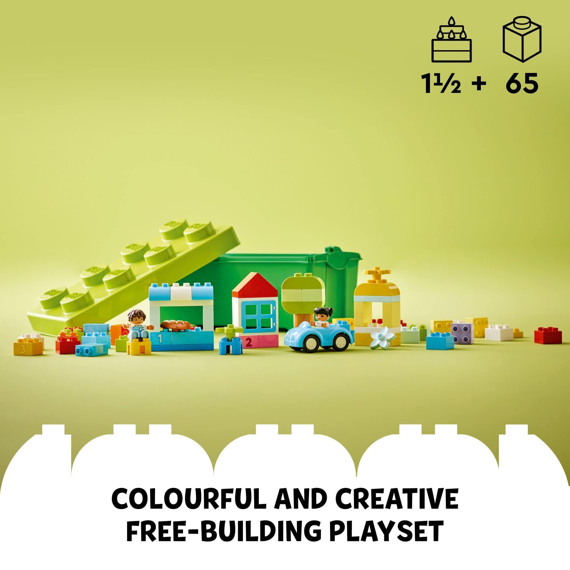 LEGO DUPLO Classic Brick Box Building Set - Features Storage Organizer, Toy Car, Number Bricks, Build, Learn, and Play, Great Gift Playset for Toddlers, Boys, and Girls Ages 18+ Months, 10913 - Image 3