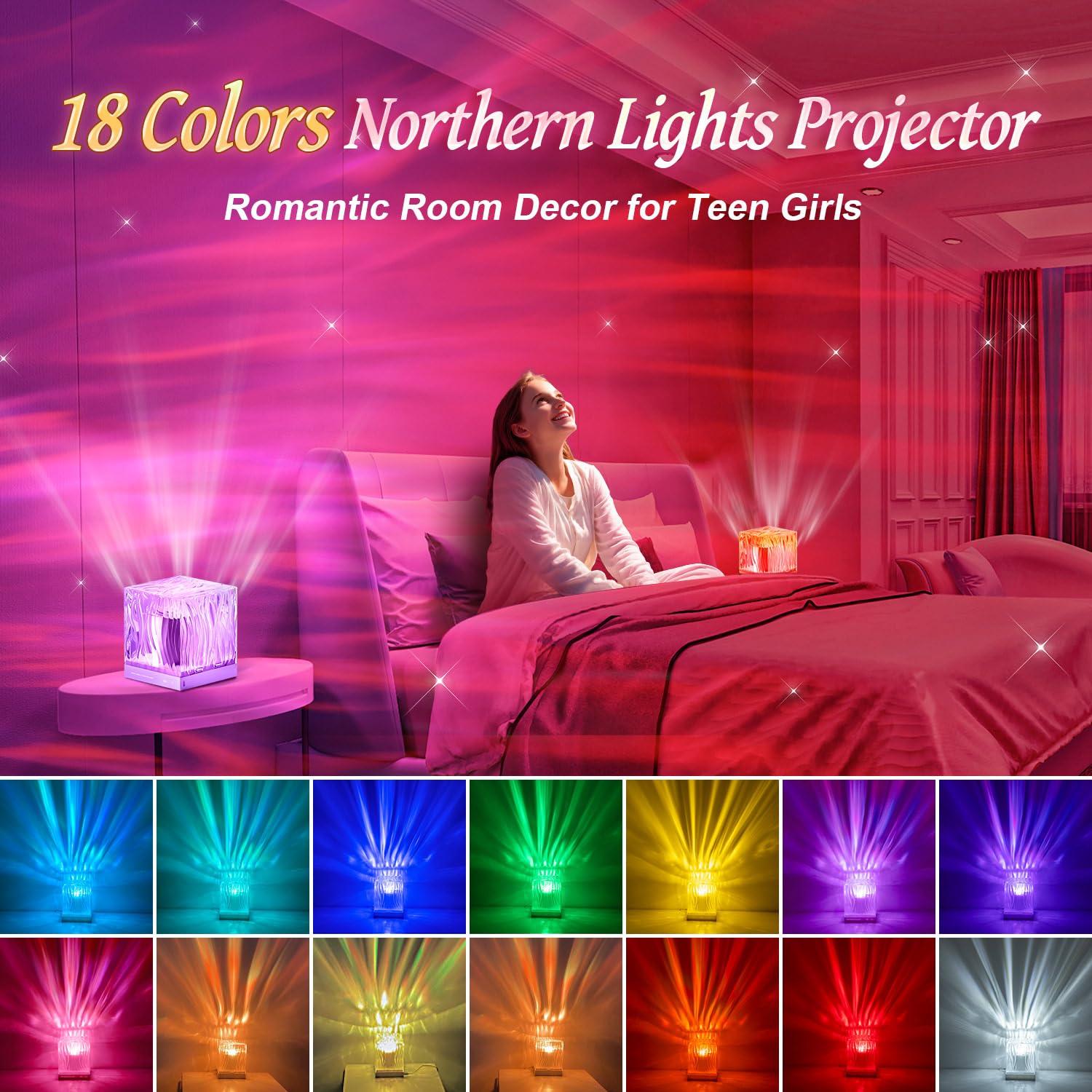 Northern Lights Projector,18 Colors Galaxy Projector for Bedroom,Remote Galaxy Light Projector for Bedroom Night Light for Kids, Cute Room Decor for Teen Girls Gifts for Teens Boy, Cool Stuff for Boys - Image 2