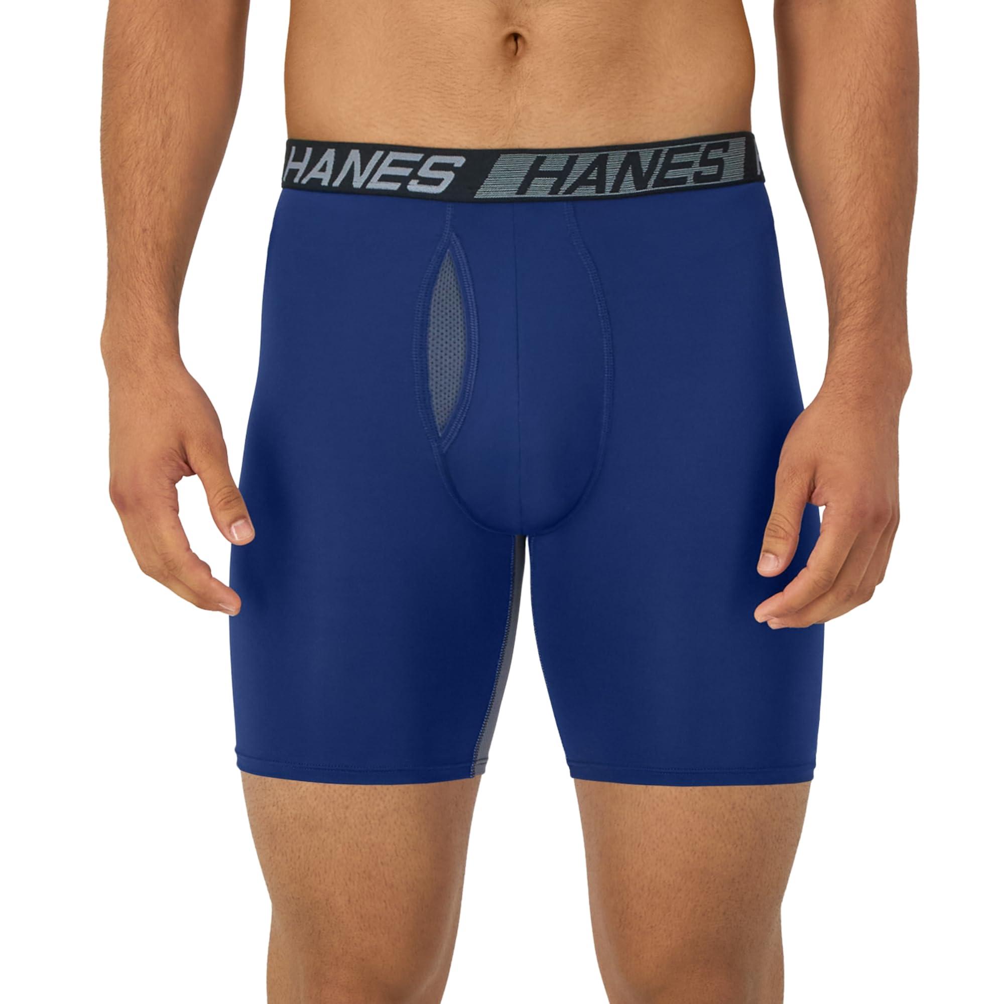 Hanes Men’s Total Support Pouch Boxer Briefs, X-Temp Cooling, Moisture-Wicking Underwear, Regular, Long-leg and Trunk, 3-Pack - Image 2