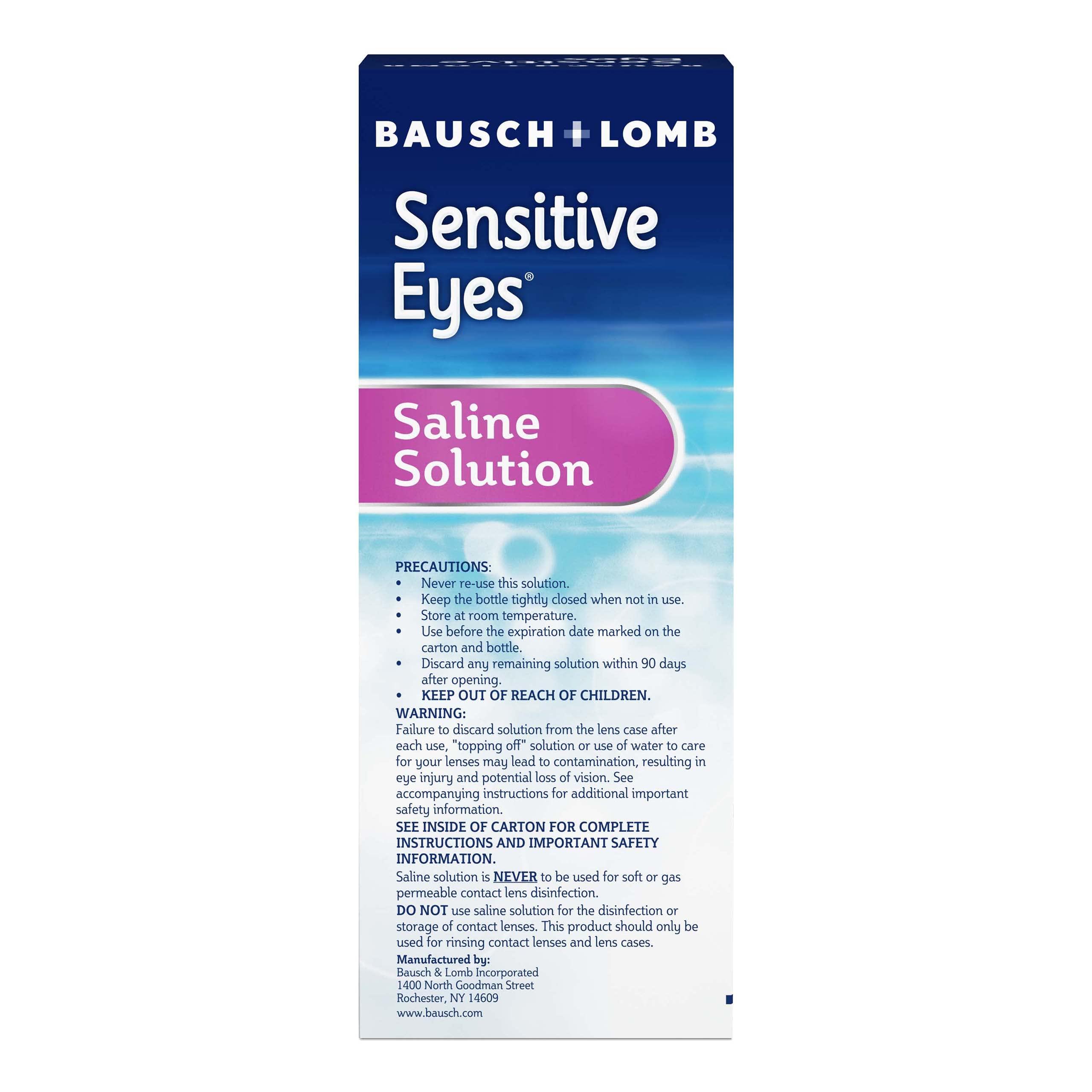Bausch & Lomb Sensitive Eyes Contact Lens Solution Saline Solution for Sensitive Eyes, Soft Contact & Gas Permeable Lenses, 12 Fl Oz (Pack of 2) - Image 4