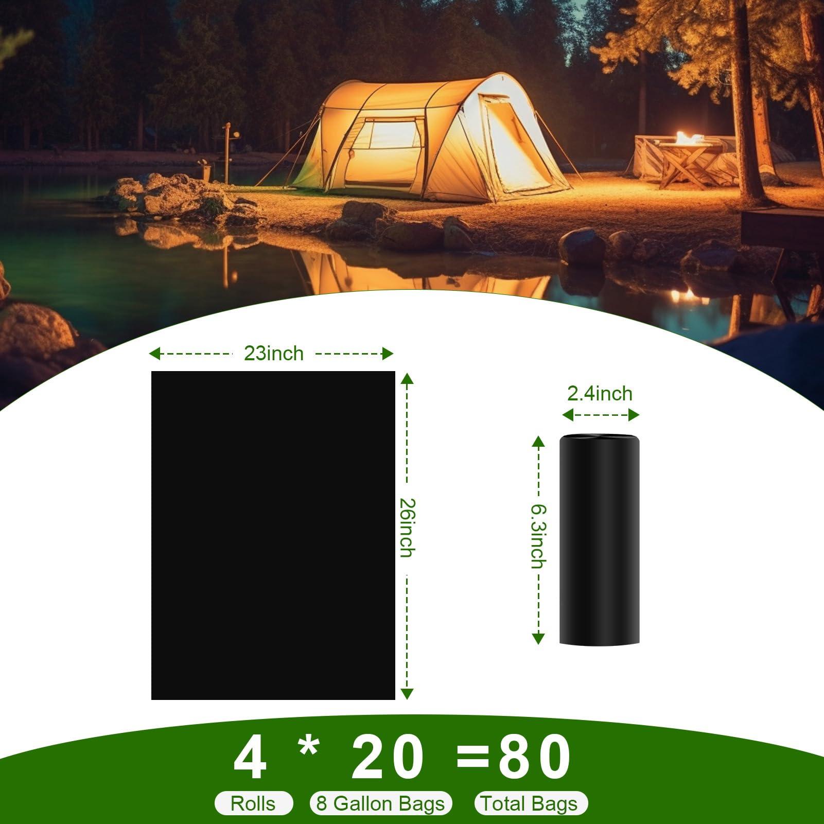 MOFUNSILY 80 Compostable Camping Toilet Bags - 8 Gallon, Thickened, Biodegradable, For 5 Gallon Bucket Toilet, Outdoor, Hiking, Boating - Image 2