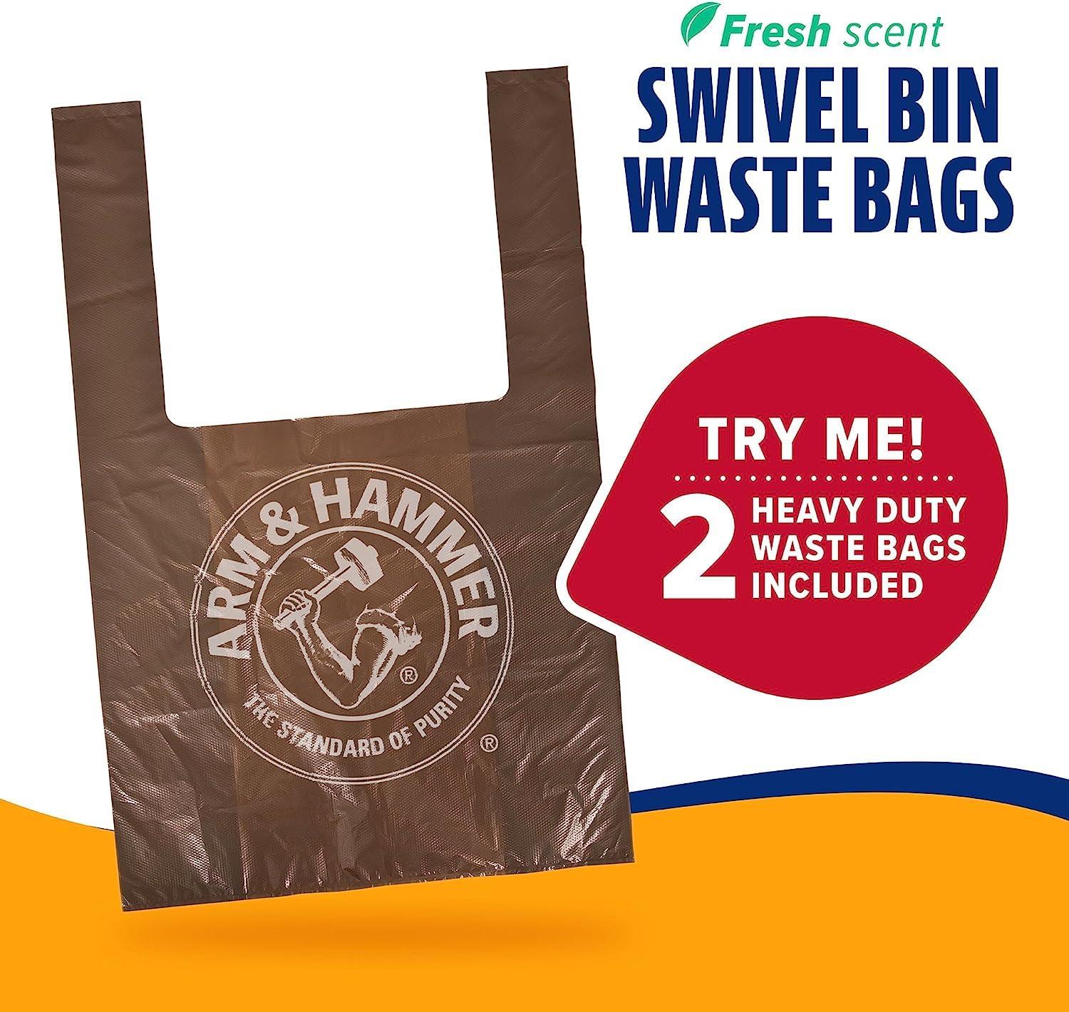 Arm & Hammer Dog Pooper Scooper Swivel Bin & Rake, Poop Scoop for Dogs, Black (2 Heavy Duty Scented Waste Bags Included) - Image 6
