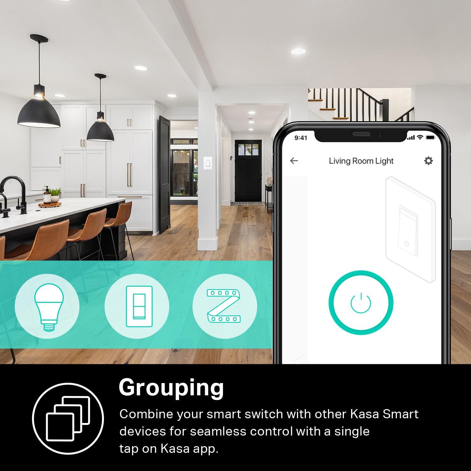 Kasa Smart Dimmer Switch HS220P3, Single Pole, Needs Neutral Wire, 2.4GHz Wi-Fi Light Switch Works with Alexa and Google Home, UL Certified,, No Hub Required, 3-Pack - Image 6