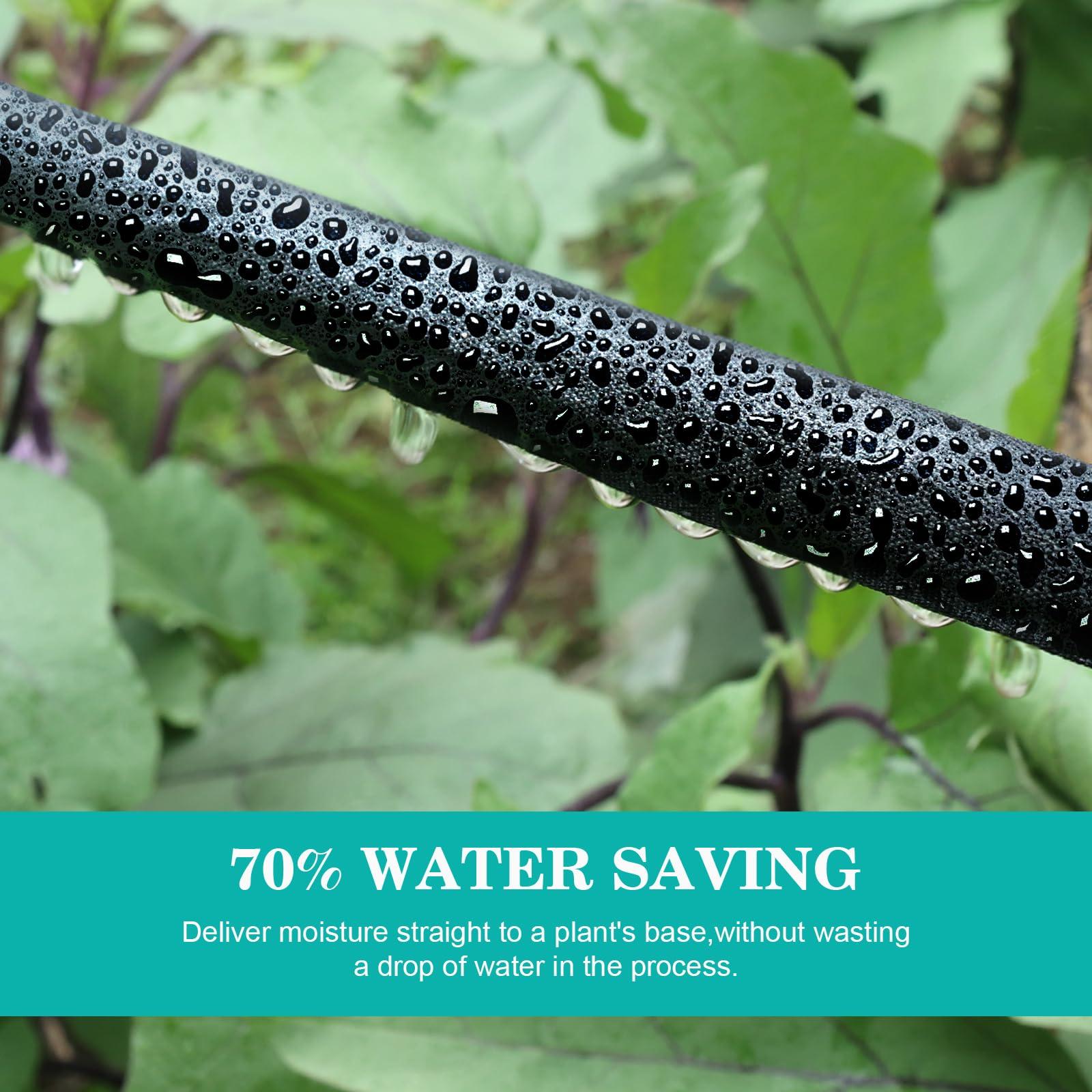 AIODE Flat Soaker Hose 15FT for Garden Beds Drip Hose Heavy Duty Save 80% Water for Vegetable Tree (15FT) - Image 3