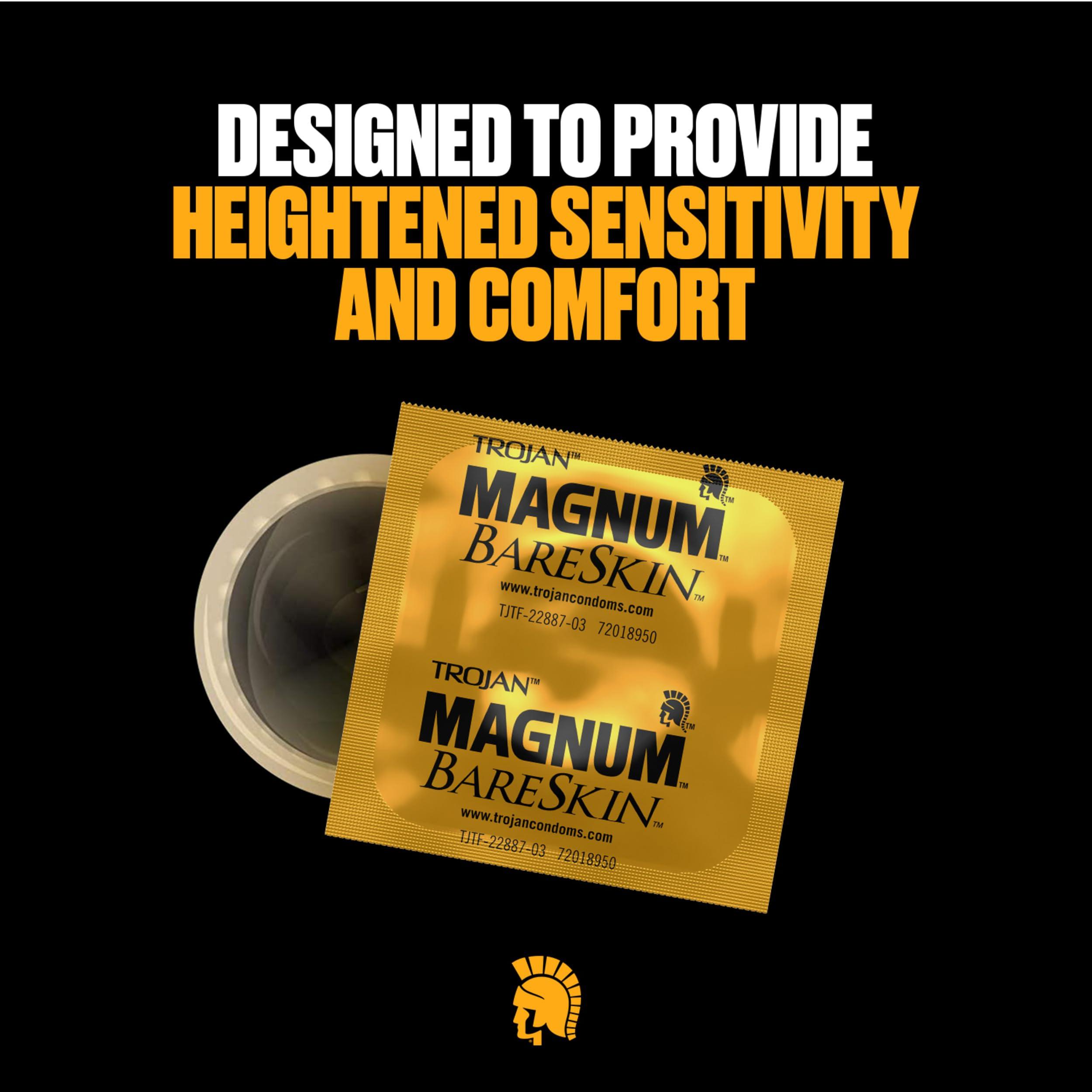 TROJAN Magnum BareSkin Premium Large Condoms, Comfortable and Smooth Lubricated Condoms for Men, America’s Number One Condom, 24 Count Value Pack - Image 3