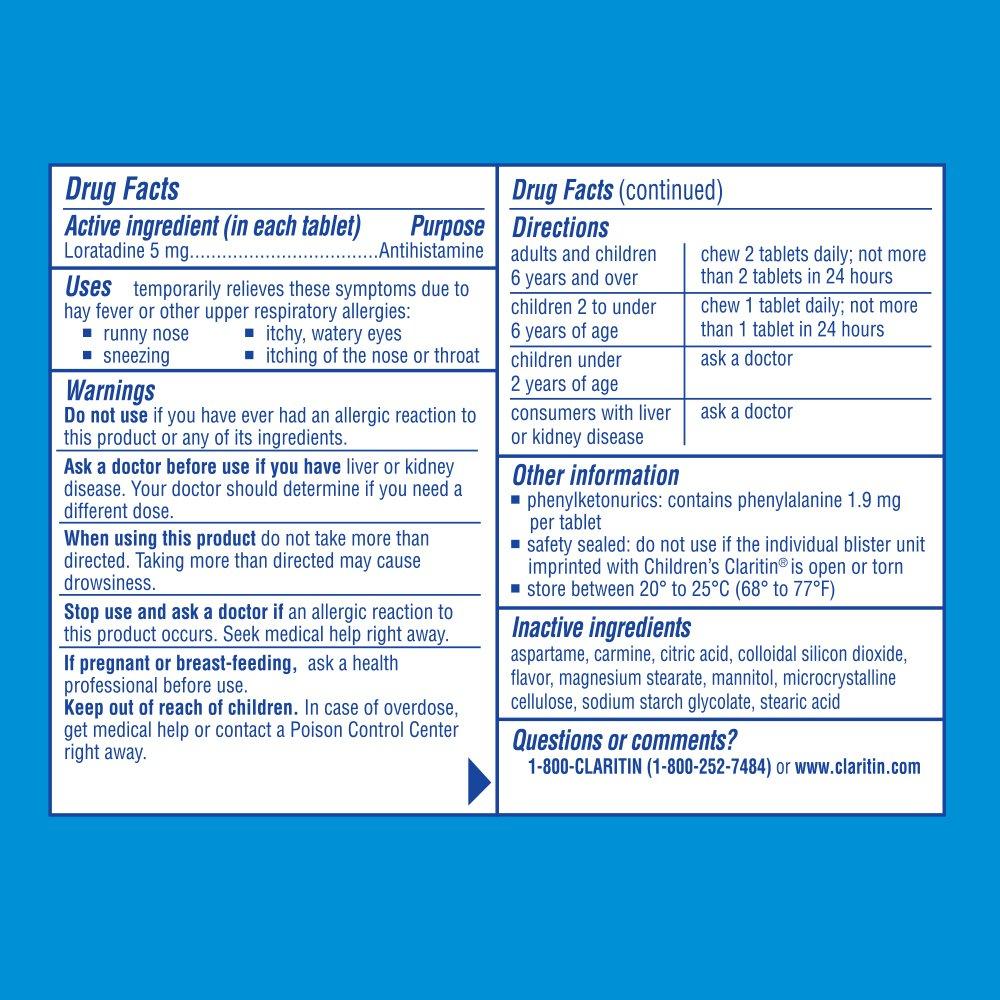 Claritin 24 Hour Allergy Chewables for Kids, Non Drowsy Allergy Relief, 30 Count - Image 2