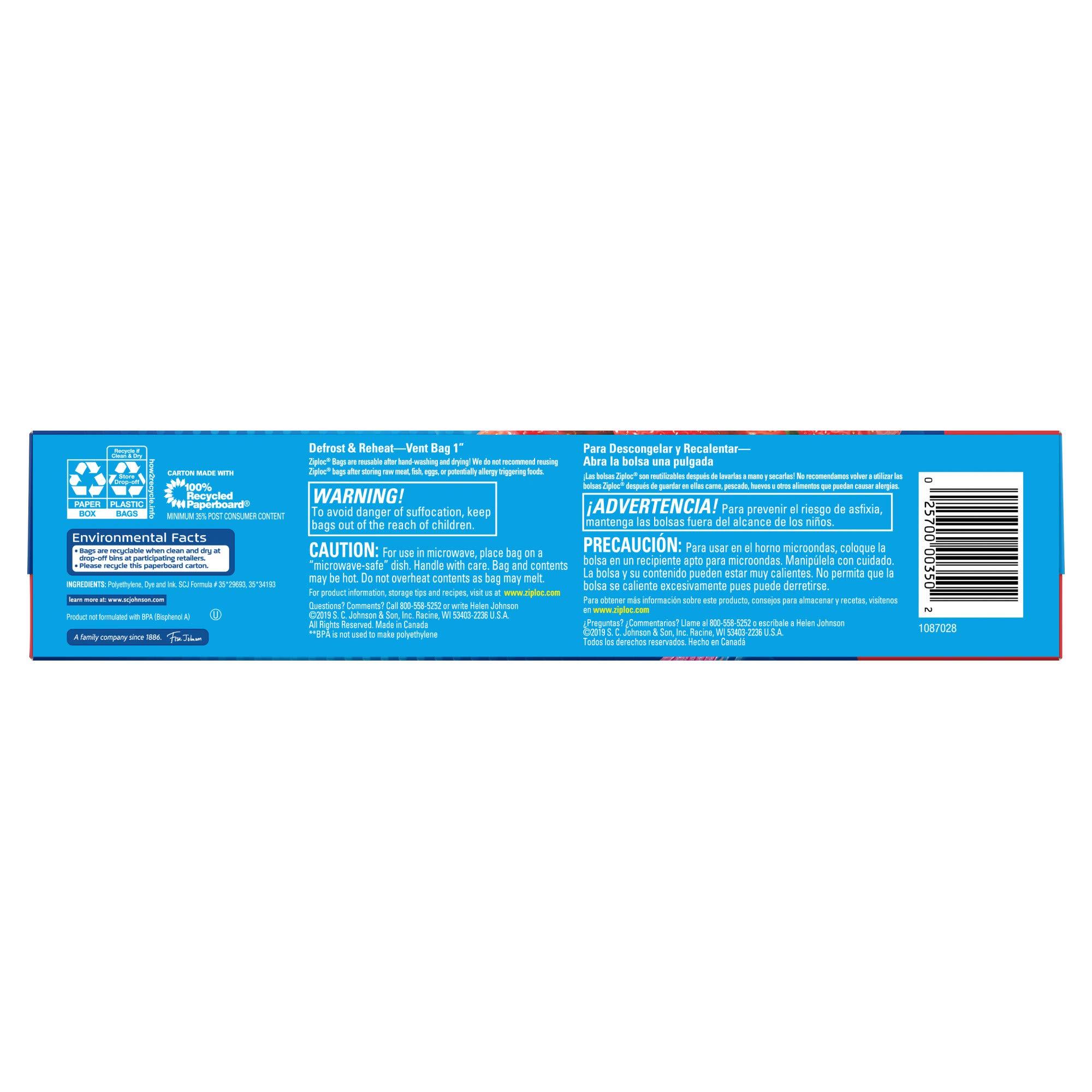 Ziploc Storage Bags with New Grip 'n Seal Technology, For Food, Sandwich, Organization and More, Gallon, 19 Count - Image 3