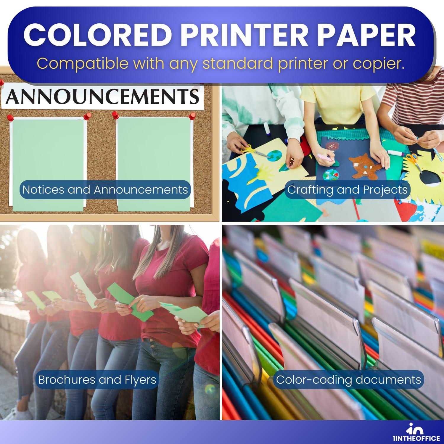 1InTheOffice Green Copy Paper, Printer Paper, Colored Copy Paper, 20 lbs., 8.5" x 11", 20 lbs., 500 Pack - Image 5