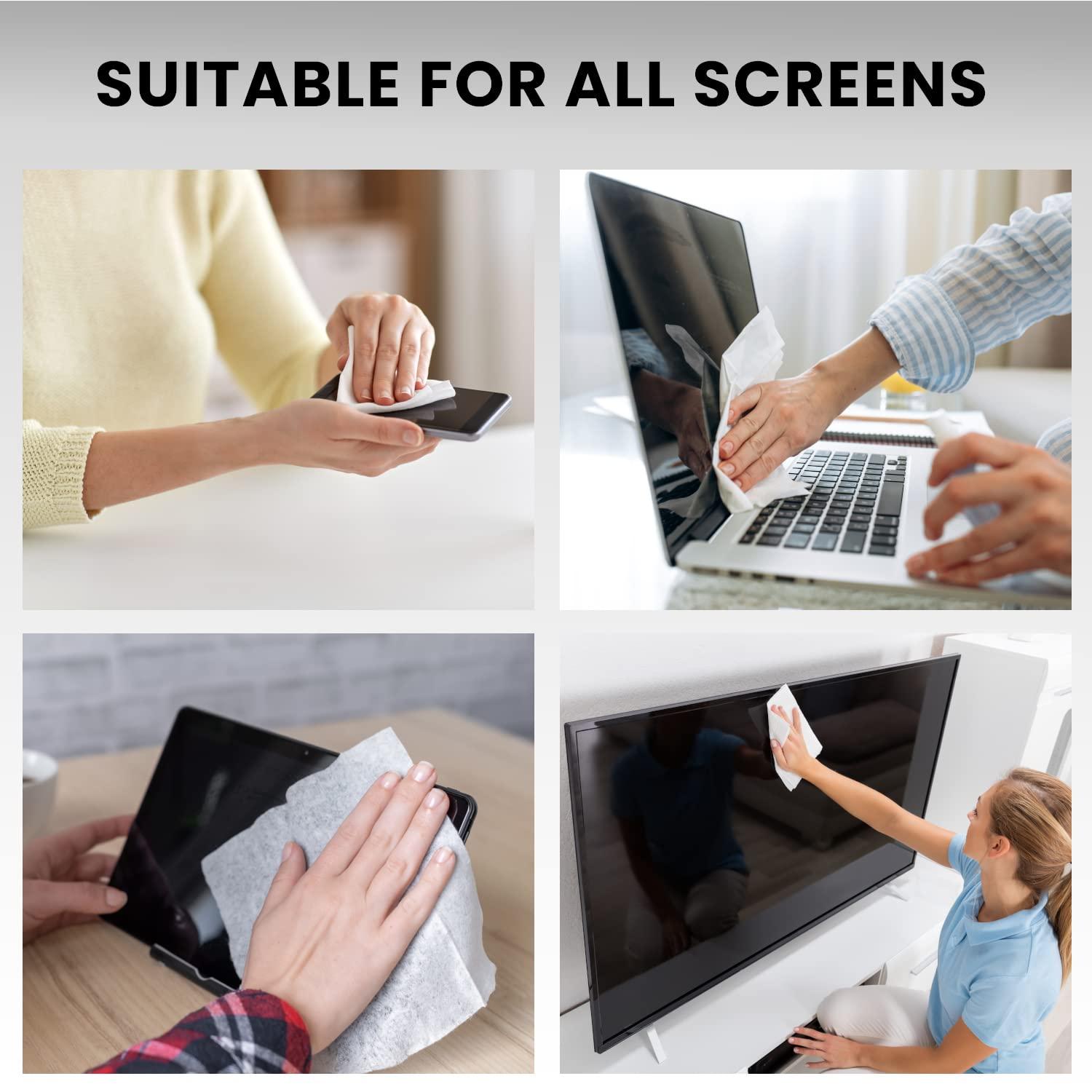 Electronic Wipes Screen Cleaner Streak-Free [2 Pack x40] Computer Screen Wipes, TV Screen Cleaner Wipes, Monitor Wipes for Smart TV, Laptop, iPhone, ipad and more - [Microfiber Cloth + 80 Wipes] - Image 3