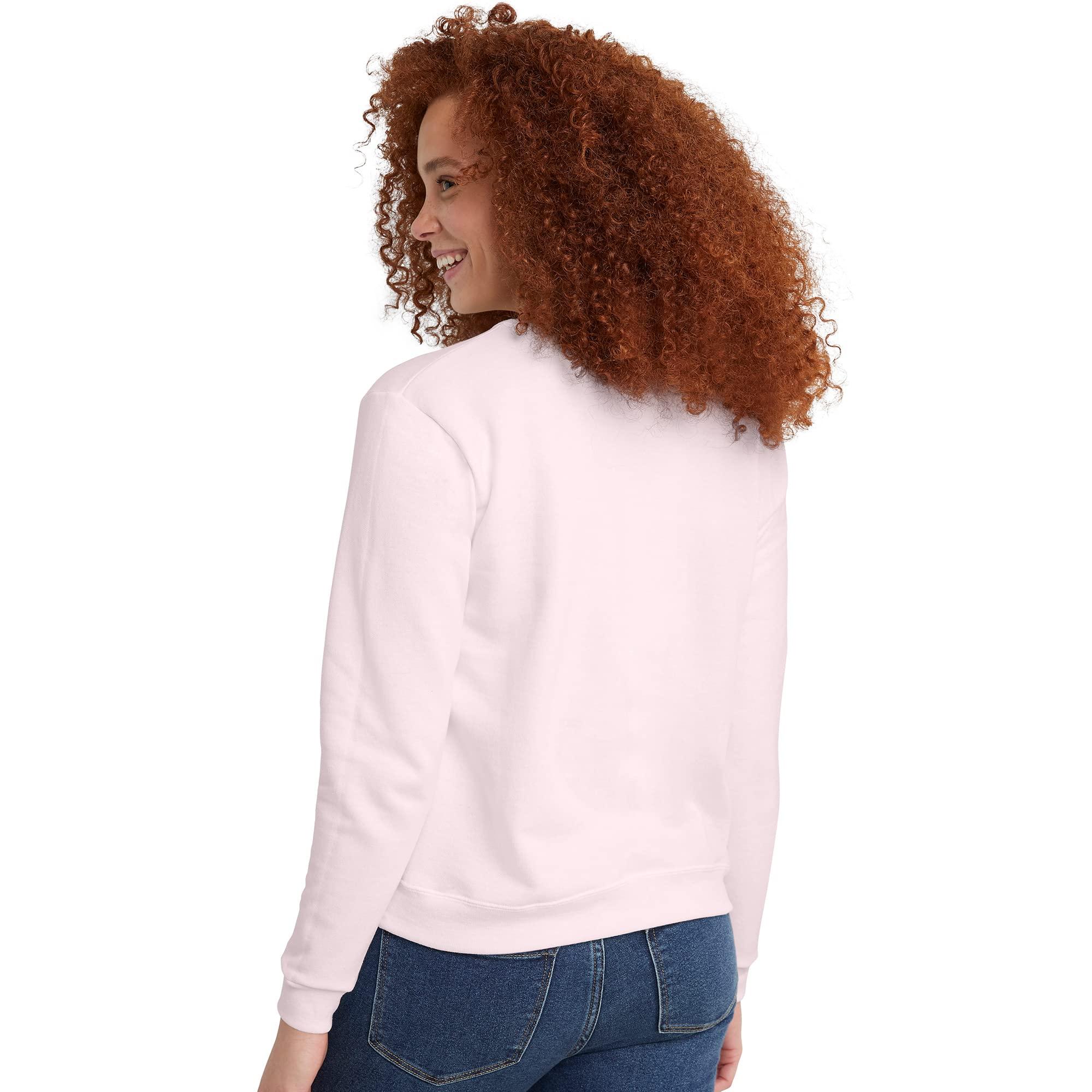 Hanes Women's Ecosmart V-Notch Crewneck Sweatshirt, Fleece Pullover Sweatshirt For Women - Image 2