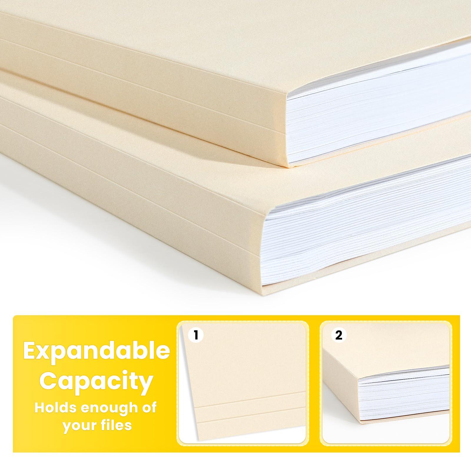 SUNEE Manilla Folders Letter Size (8.5 x 11 inches), 250 Per Box, 1/3 Cut Tab for Easy Labeling and Organization, Durable Standard Paper for Home, Office, School Filing - Image 4
