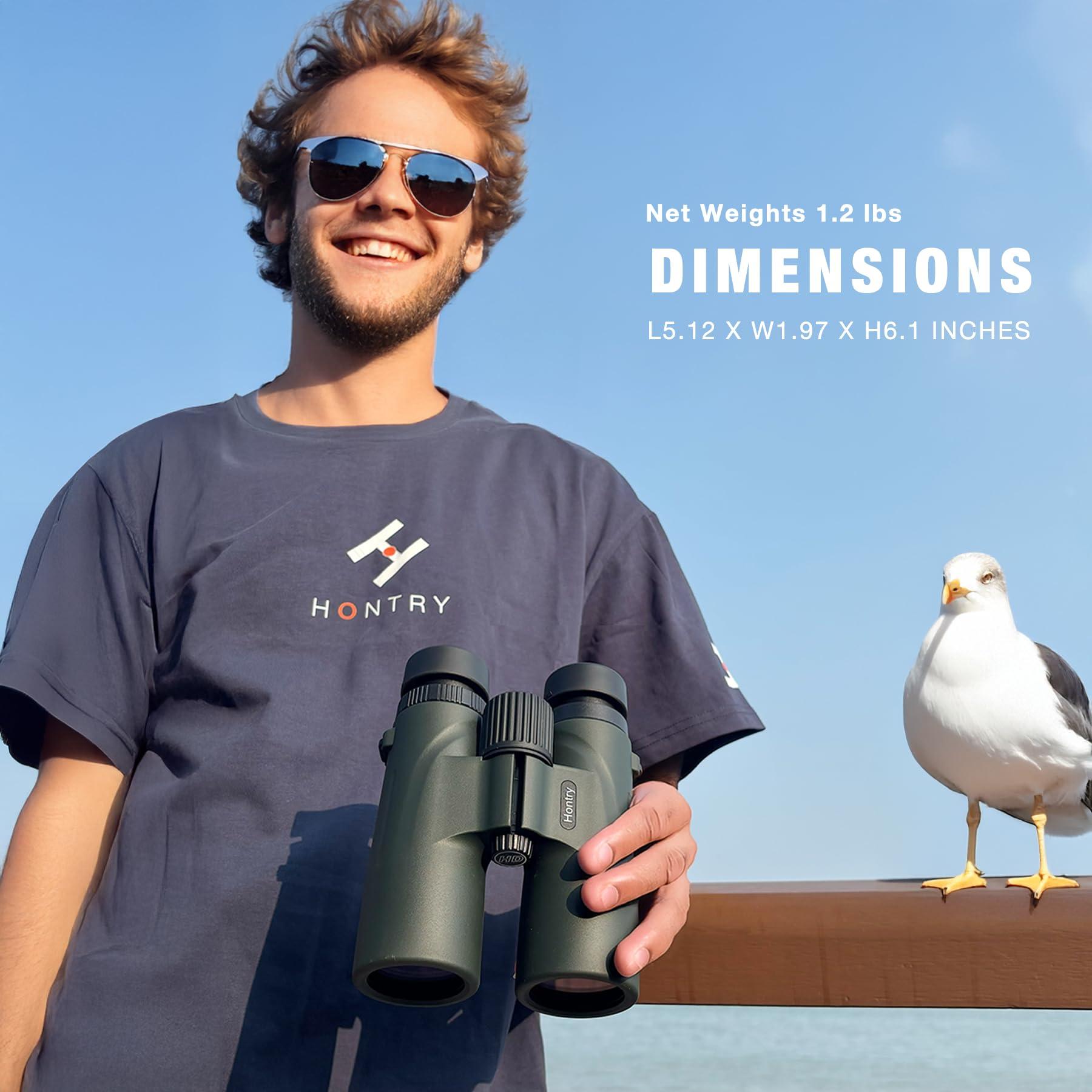 Hontry 8x42 Roof Binoculars, IPX6 Nitrogen-Filled Waterproof Binoculars for Hunting, Bird Watching, Cruise Ship, Travel and Safari - Image 2