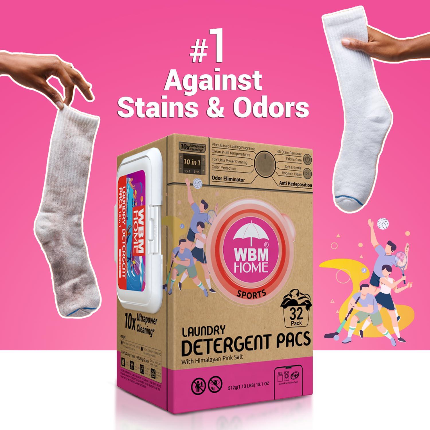 WBM Laundry Detergent Pods, Autumn Scent – 32 Pods in Recycleable Packaging for 10x Ultra Power Cleaning, Odor Defense for Activewear & Sports Shirts - Image 4