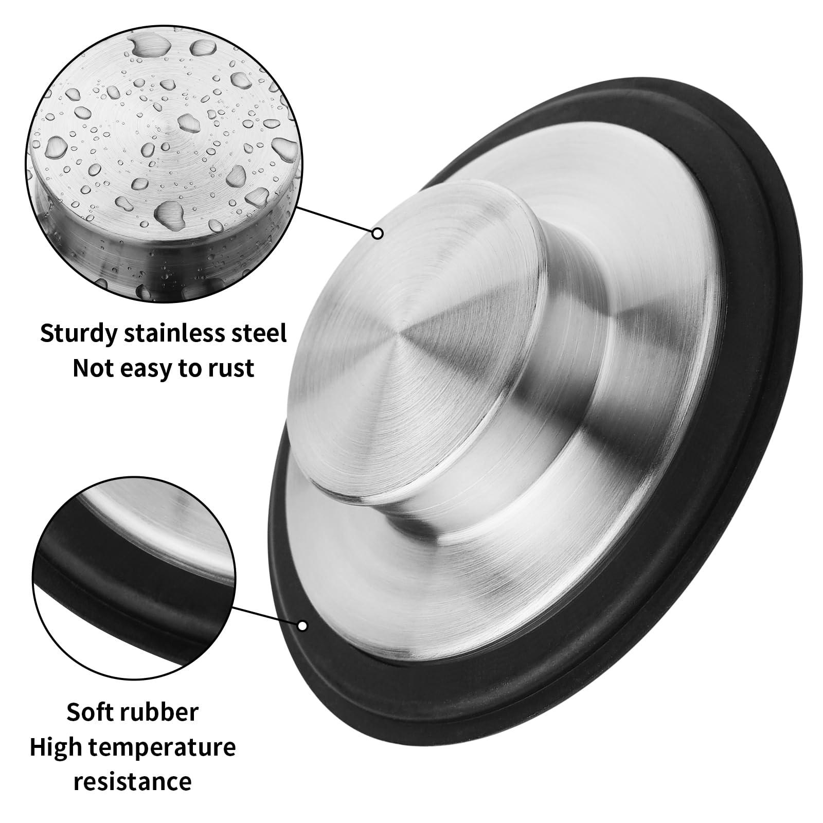 Tifanso Kitchen Sink Drain Stopper Cover, 2PCS Stainless Steel Garbage Disposal Stopper 3.34 Inch Drain Plug, Fits Standard Kitchen Sink Size of 3-1/2 Inch - Image 5