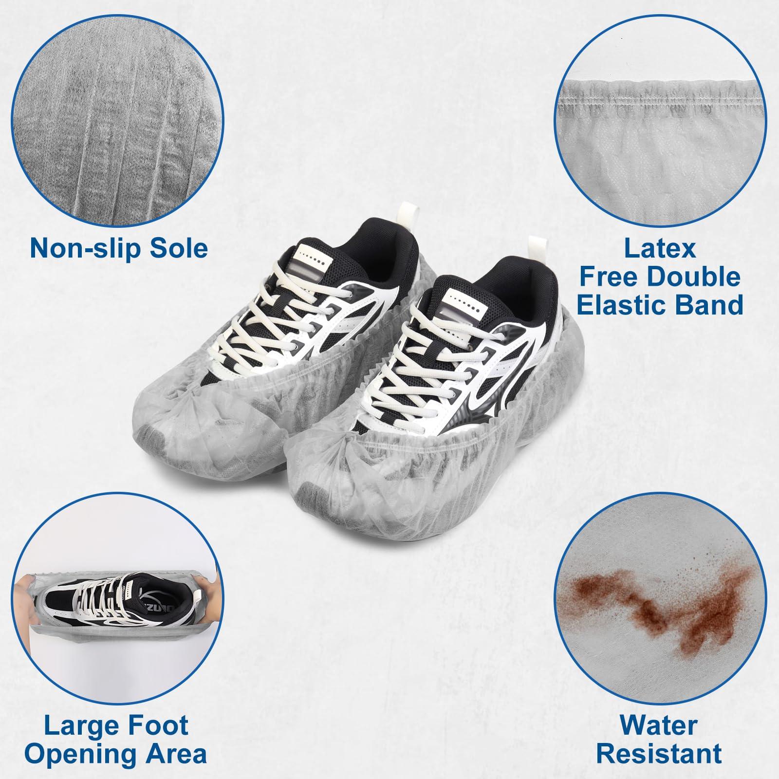Disposable non-woven shoe covers (100 shoe covers, 50 pairs) Household shoe covers,Thickened, Indoor shoe protection covers, Men's and women's sizes are universal - Image 5