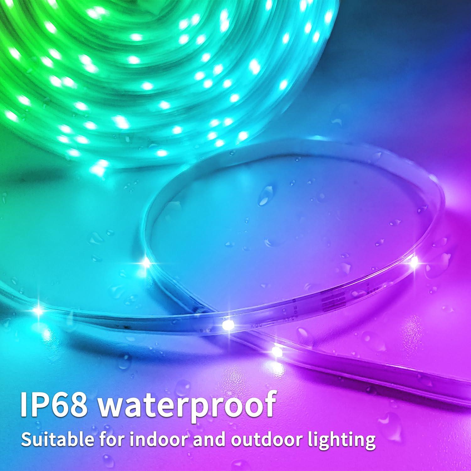 vimeepro 100ft Outdoor LED Strip Lights Waterproof,IP68 Waterproof LED Light Strips with Remote,App Control Music Sync RGB Outdoor LED Rope Lights,LED Lights for Bedroom,Roof,Pool,Deck,Balcony - Image 4