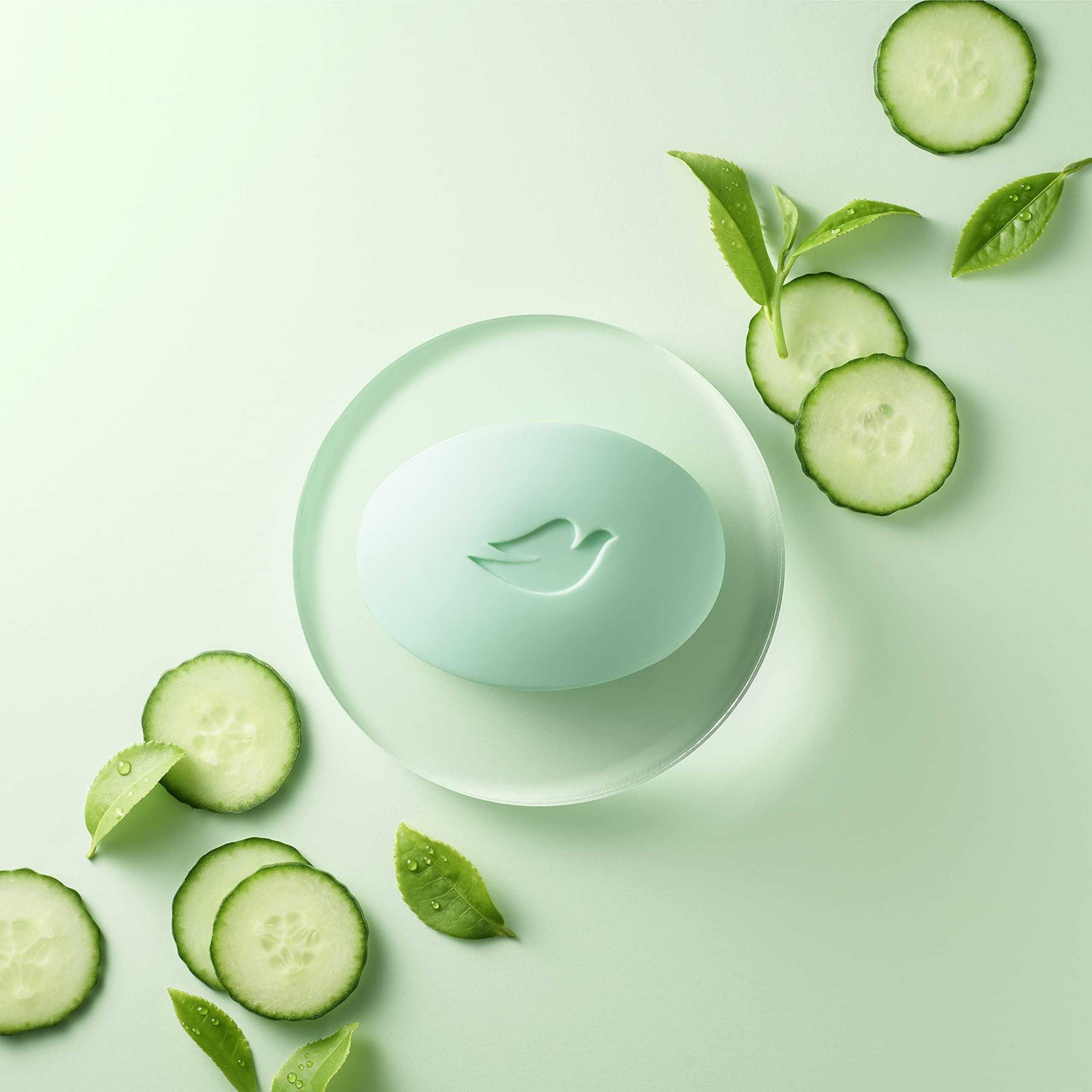 Dove Skin Care Beauty Bar For Softer Skin Cucumber and Green Tea More Moisturizing Than Bar Soap 3.75 oz, 14 Bars - Image 4