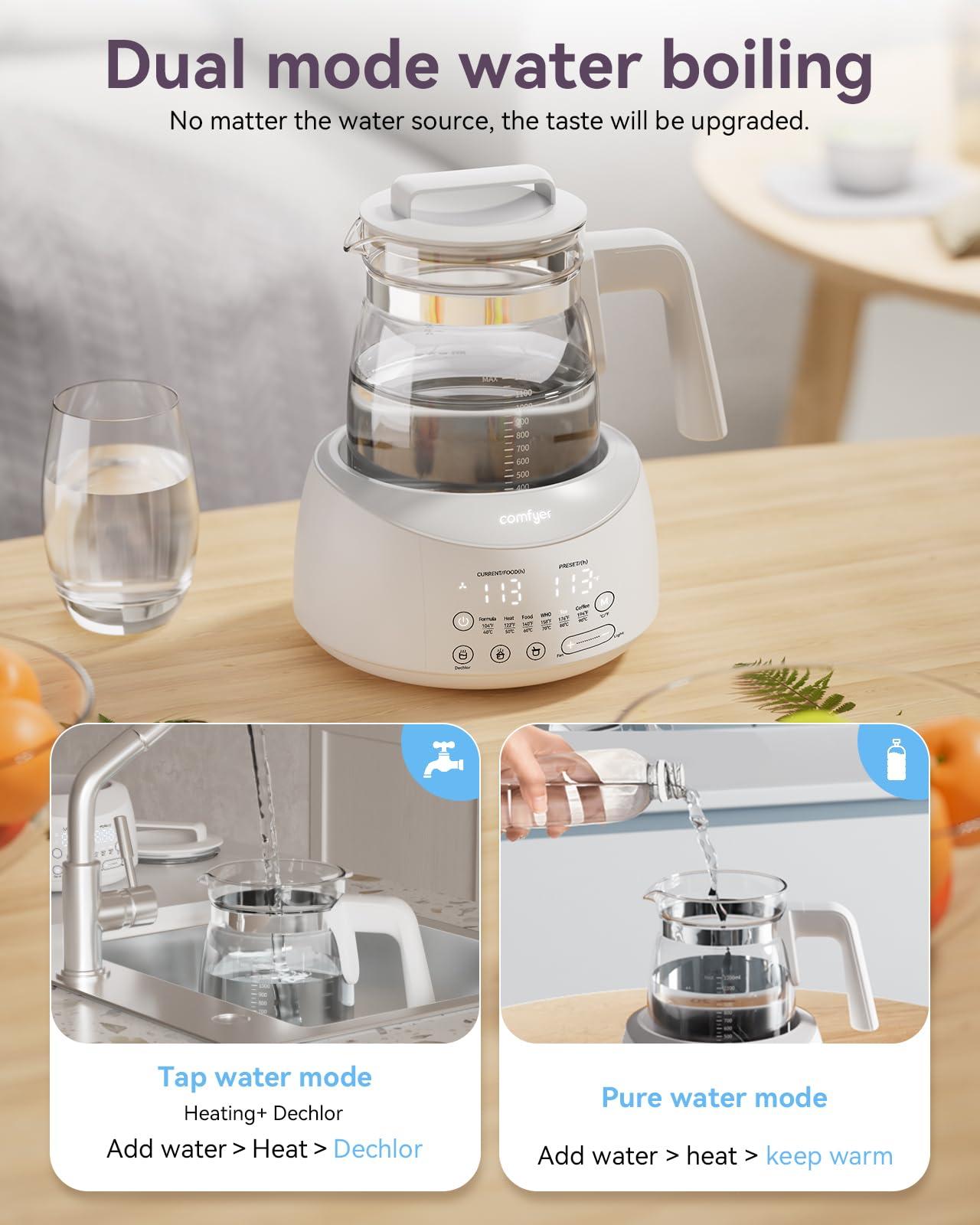 Bottle Warmer comfyer, Baby Bottle Warmer with Night Light & Faster Cooling Fan, Instantly Water Warmer, Tea Kettle Electric with 6 Temperature Control Presets, Feed Baby More Easier and Healthier - Image 9