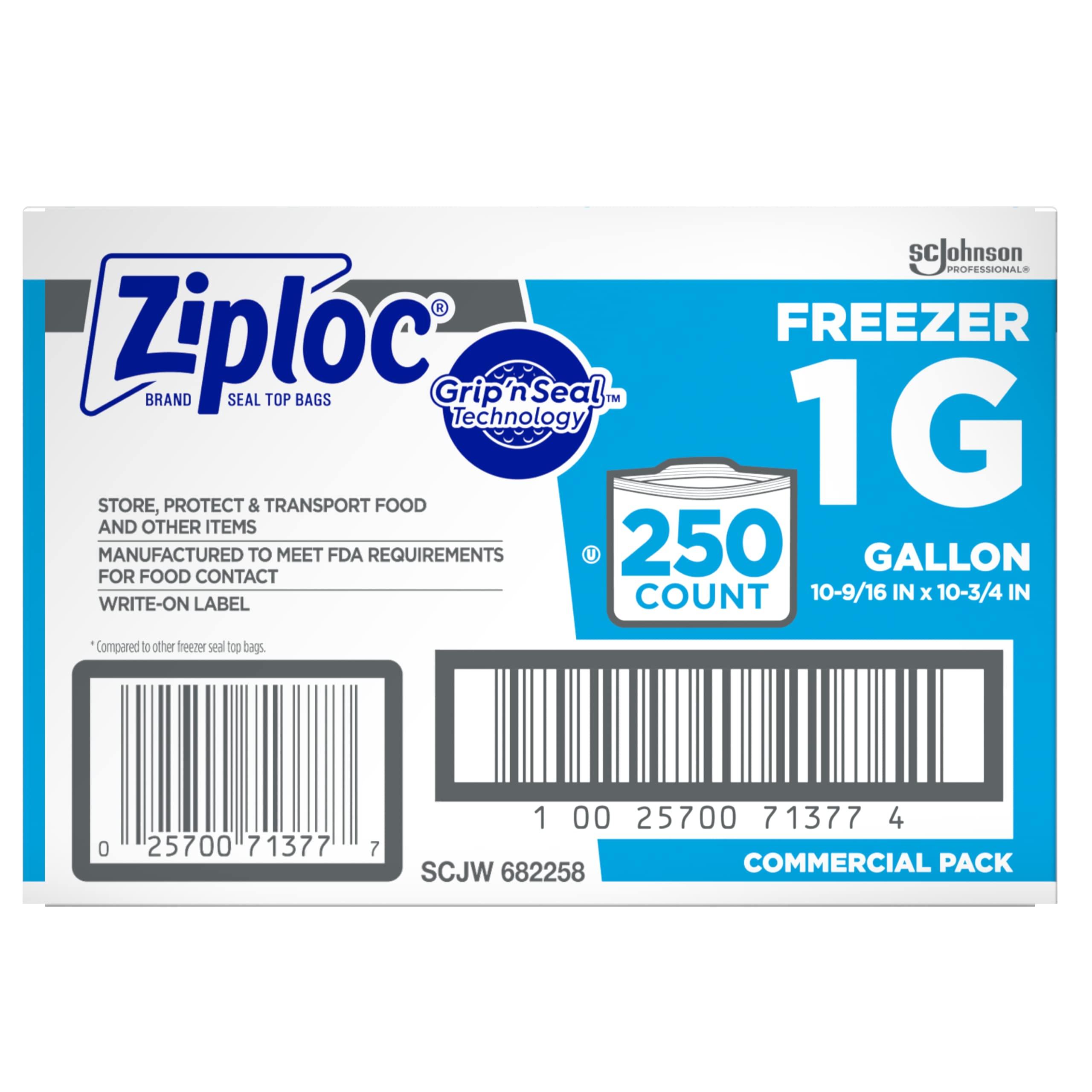 Ziploc Gallon Food Storage Freezer Bags, Grip 'n Seal Technology for Easier Grip, Open, and Close, 250 Count (Pack of 8, 2000 Count Total) - Image 3