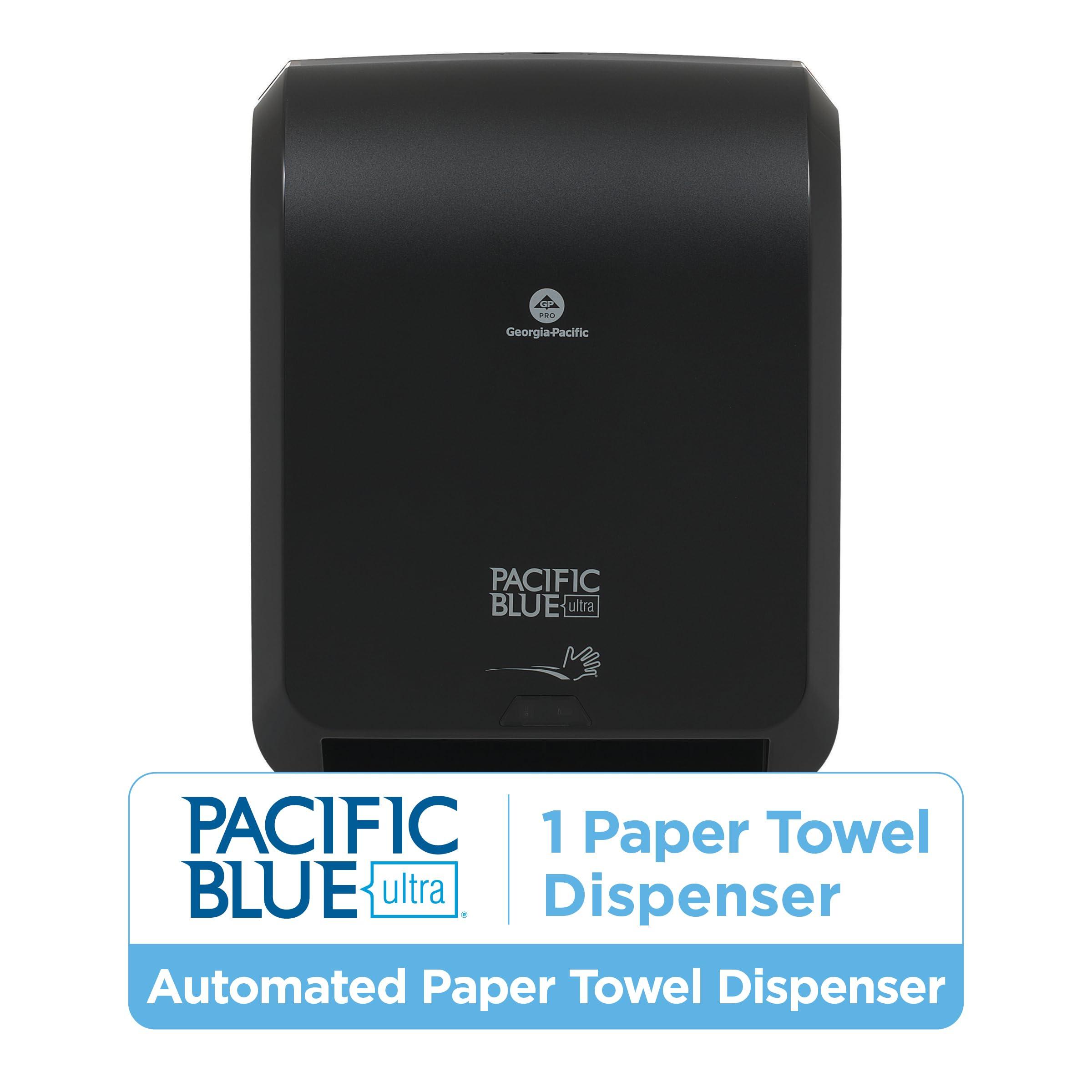 Pacific Blue Ultra 8" High-Capacity Automated Touchless Paper Towel Dispenser by GP PRO (Georgia-Pacific); Black; 59590; 12.9" W x 9" D x 16" H; 1 Dispenser - Image 2