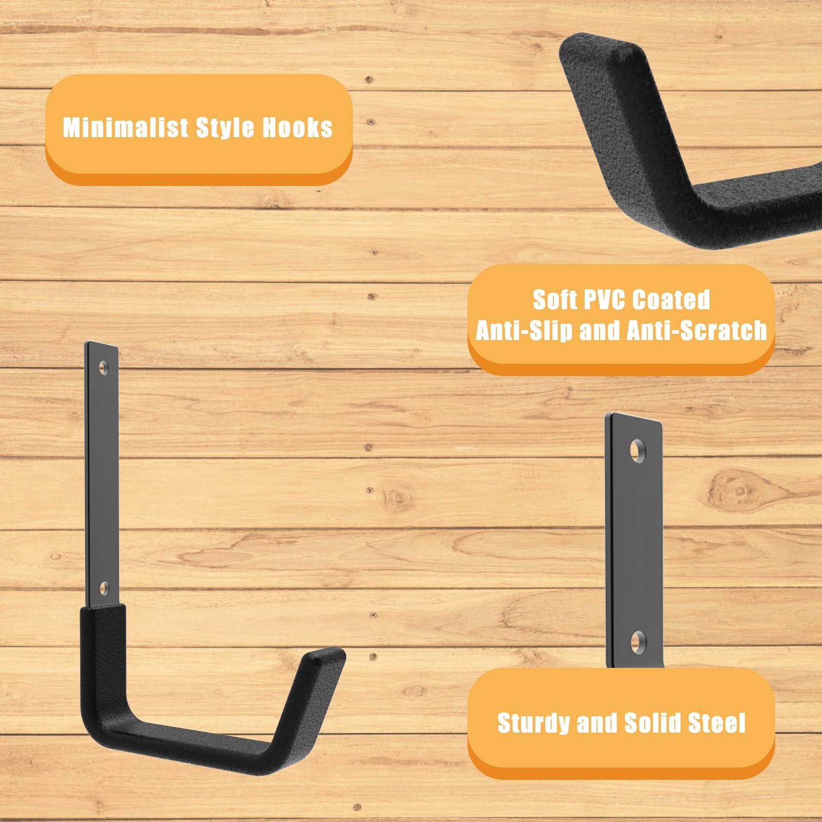 Heavy Duty Utility Hooks for Wall Mount, Garage Wall Hooks, Multi-Use Hose, Bike, Ladder, Chainsaw & Leaf Blower Hanger - 6 Medium (6 M) - Image 3