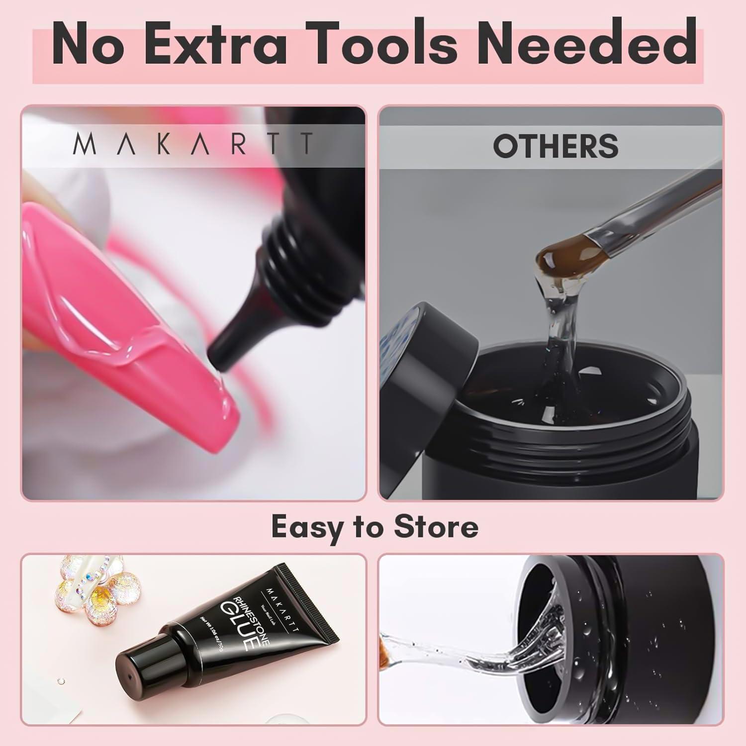 Makartt Nail Rhinestone Glue for Nails: Super Strong Gel Nail Glue for Decorations Nail Charm 3D Nails Bling Gel for Nail Gem Nail Art Jewel Diamonds 30ML Cured Need Beauty - Image 6