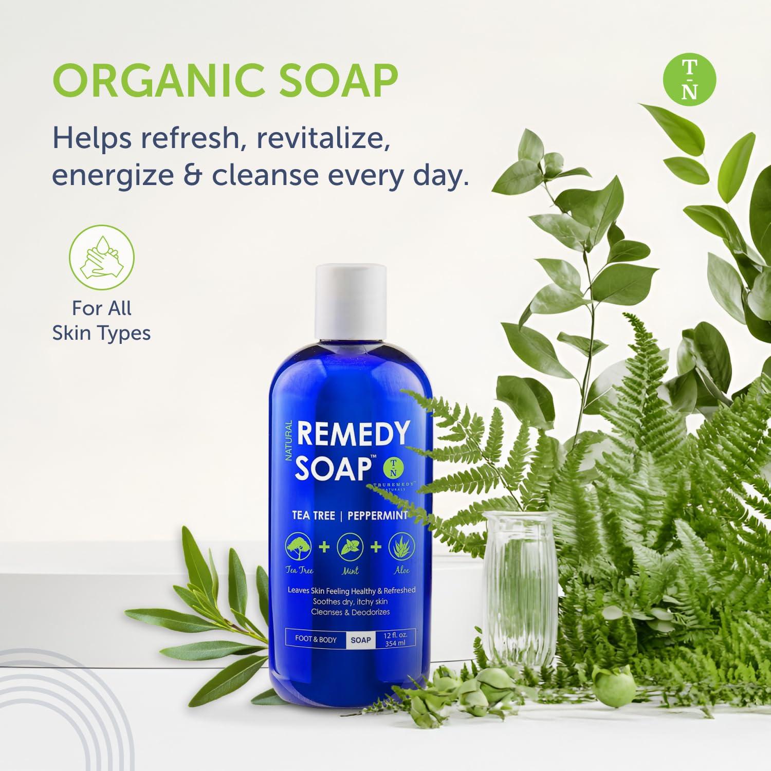 Truremedy Naturals Remedy Tea Tree Oil Body Wash - 12 oz Refreshing Cleanser for Skin and Scalp with Tea Tree, Peppermint, and Aloe - Invigorating Soap Body Wash - Image 2