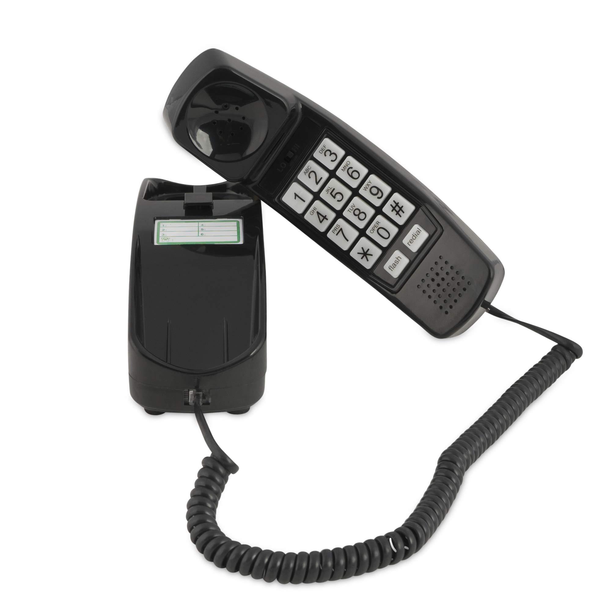 iSoHo Big Button Corded Phone for Seniors – Easy-to-Use Landline with Lighted Keypad, Ergonomic Handset & No Power Needed – Retro Home Phone for Elderly, Visually Impaired & Hard of Hearing, Black