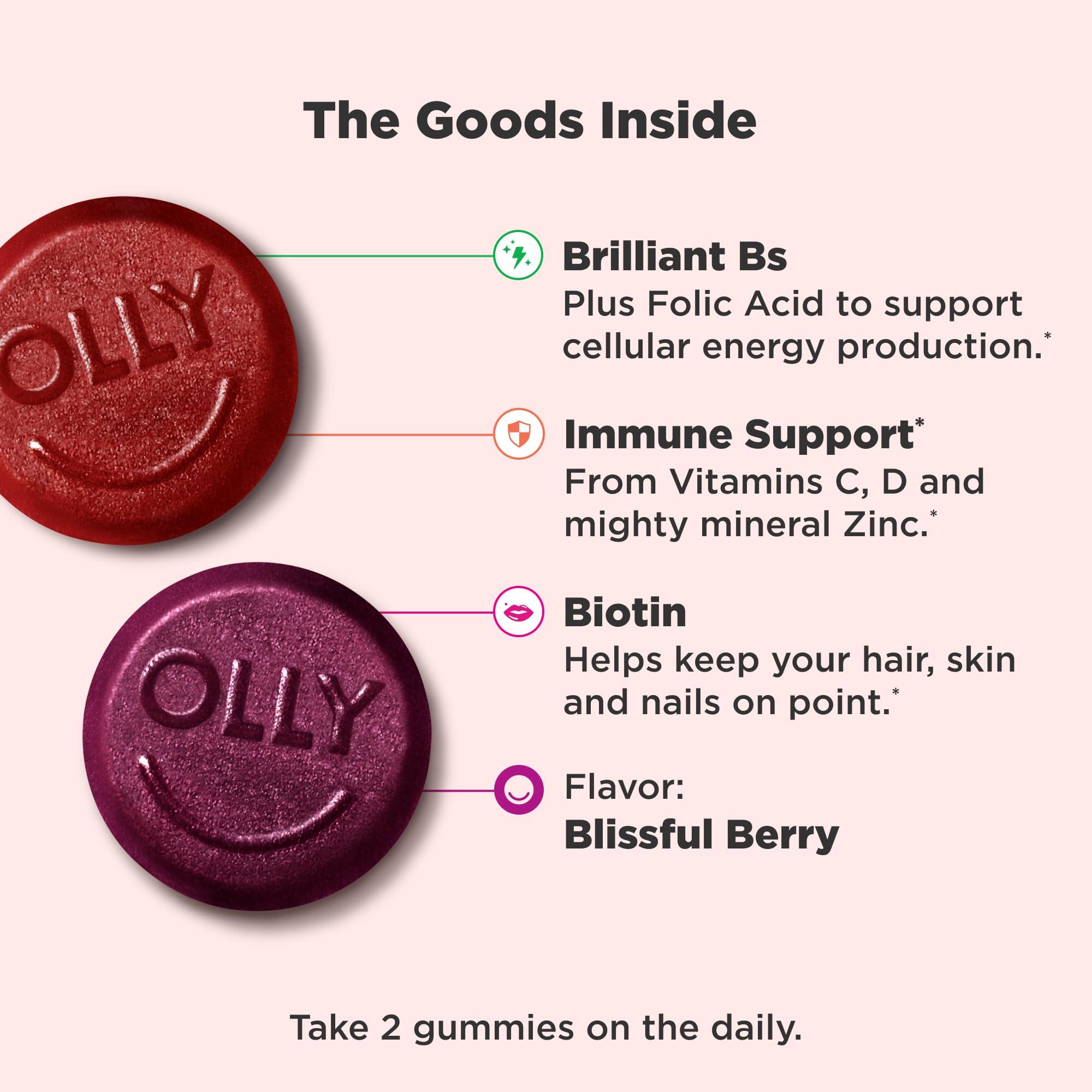 Olly Women's Multivitamin Gummy, B Vitamins, Vitamin A, C, D & E, Supports a Healthy Immune System, Bone Health & Fills Nutritional Gaps -  Berry, 90 Count - Image 3