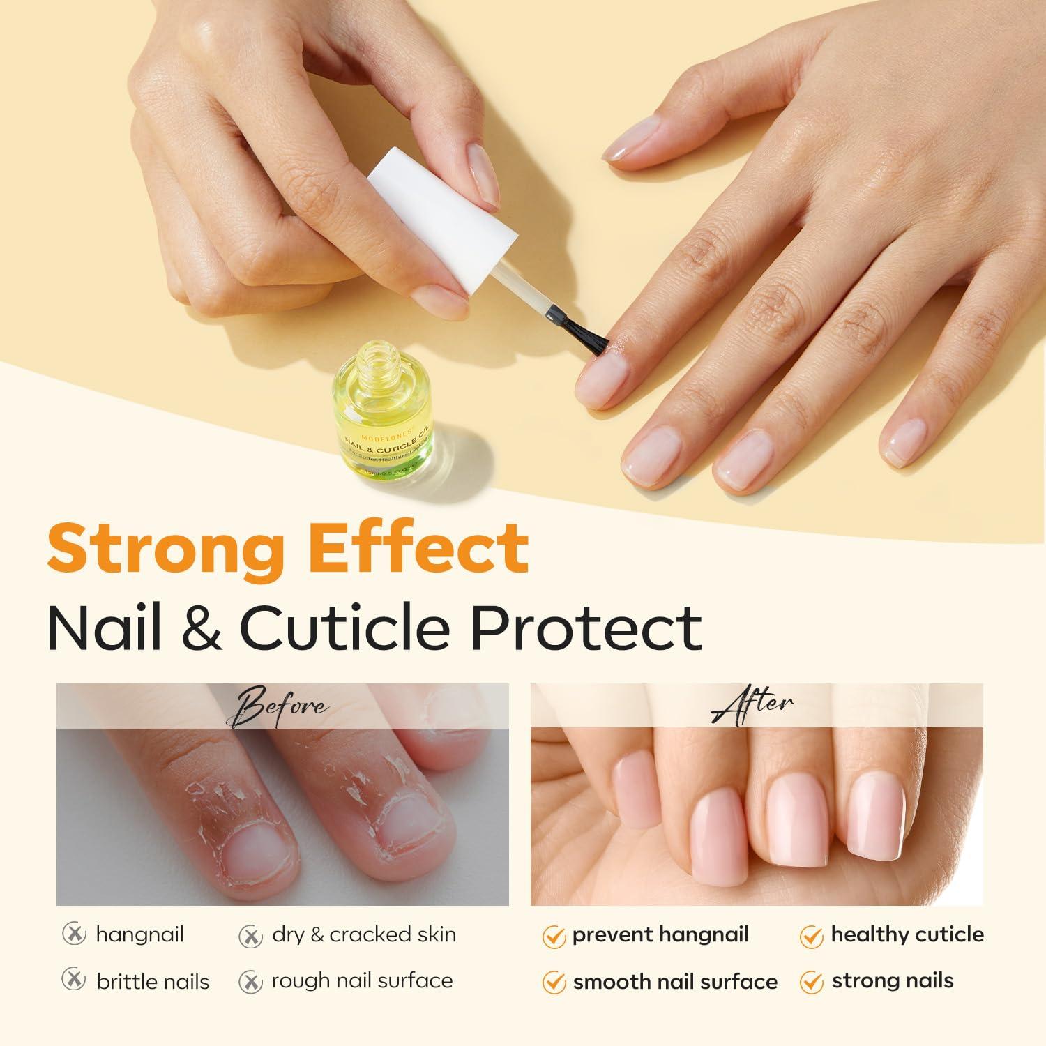 modelones Cuticle Oil for Nails, Natural Nail Oil for Growth and Strength Damaged Nails Vitamin E Revitalizing Essential Nail Oils Cuticle Care 15ml - Image 3