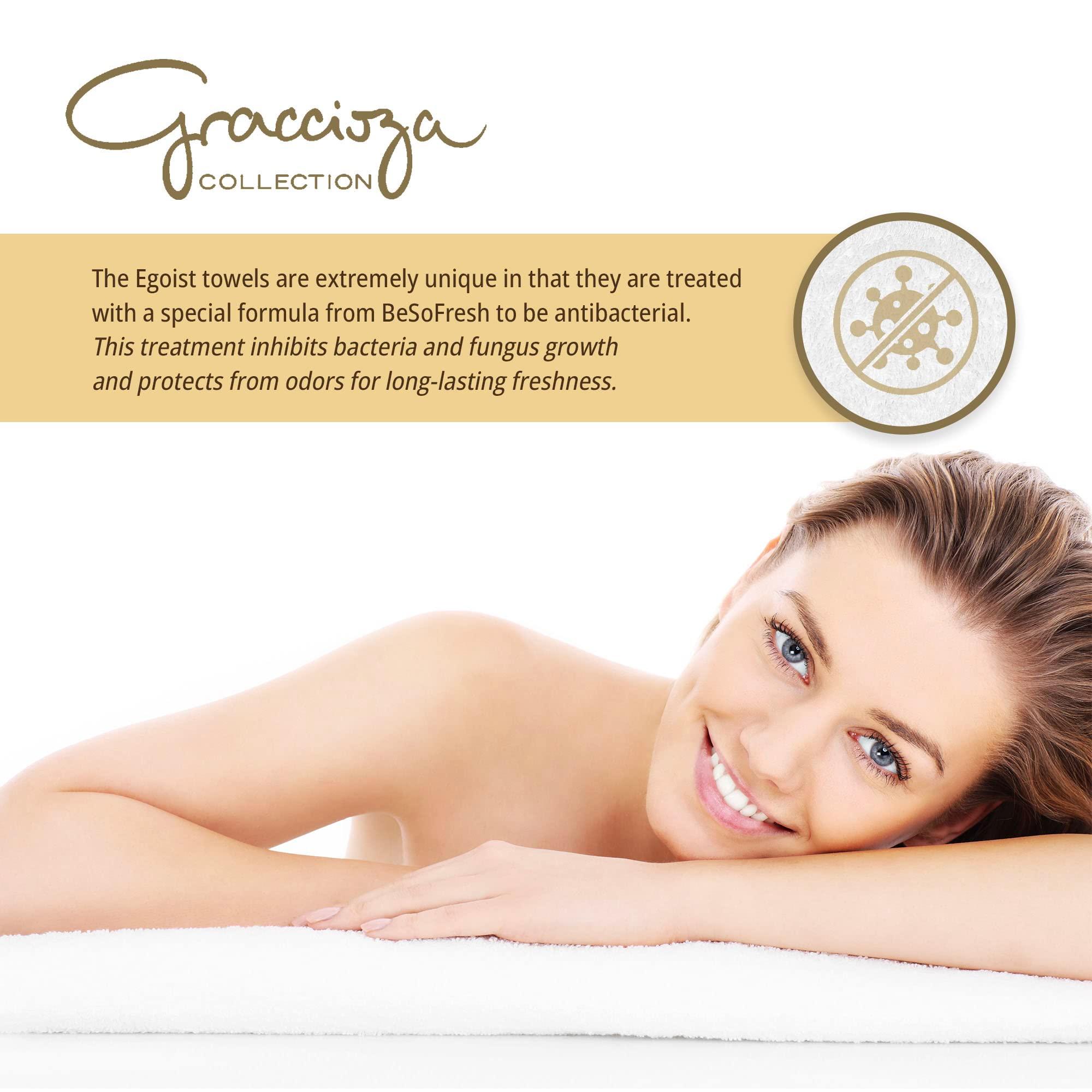 Graccioza Egoist Luxury Bath Sheet 41" x 72" - 800 GSM 100% Egyptian Giza Cotton - Extra Large Solid Design Towels for Bathroom - Super Absorbent, Quick Dry, and Ultra-Soft Bath Towel - White - Image 6