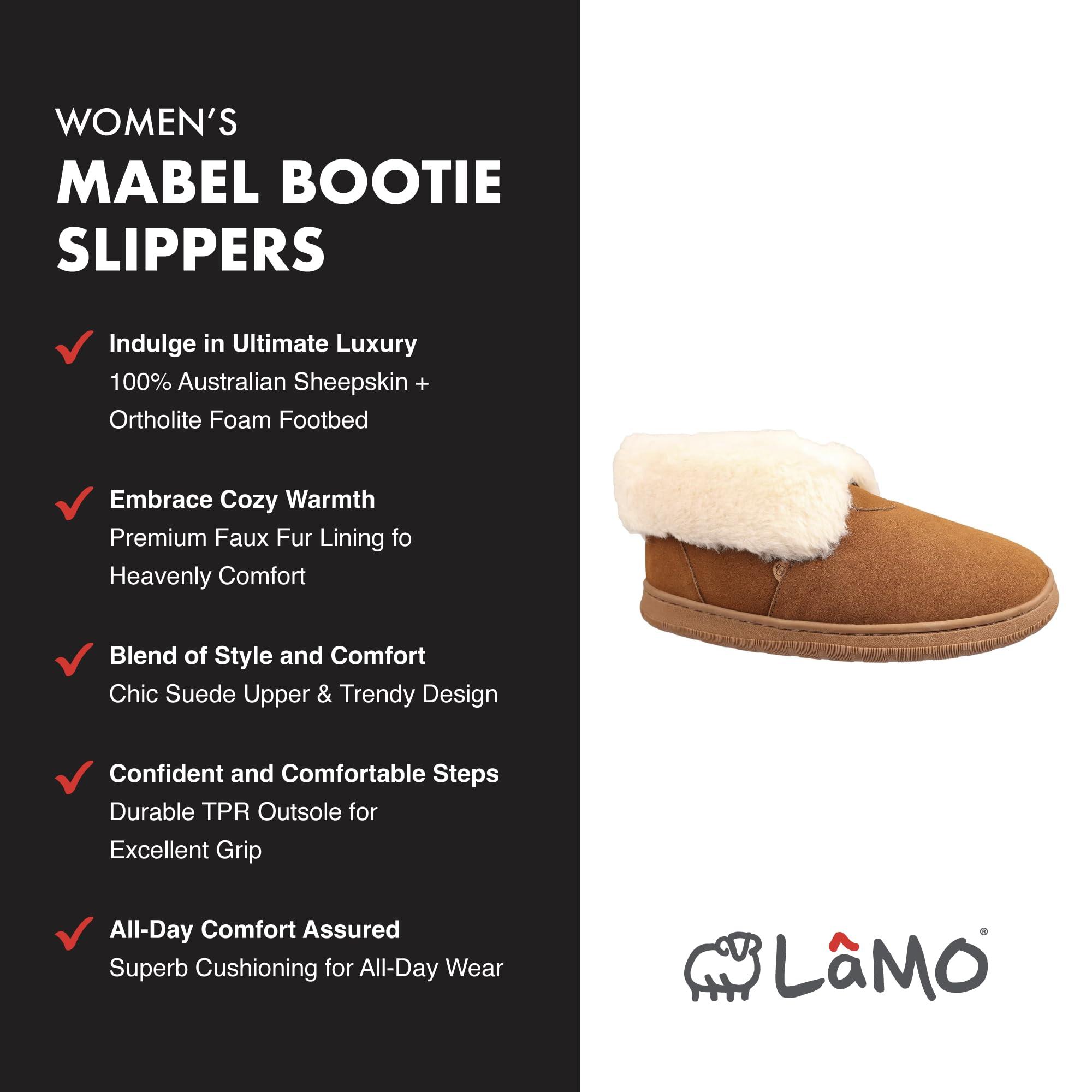 Lamo Women's Mabel Bootie Slippers For Women - Premium Suede Upper, Luxurious Faux Fur Lining, Ortholite Foam Footbed with Australian Sheepskin, NEW Upgraded Women's Bootie - Image 3