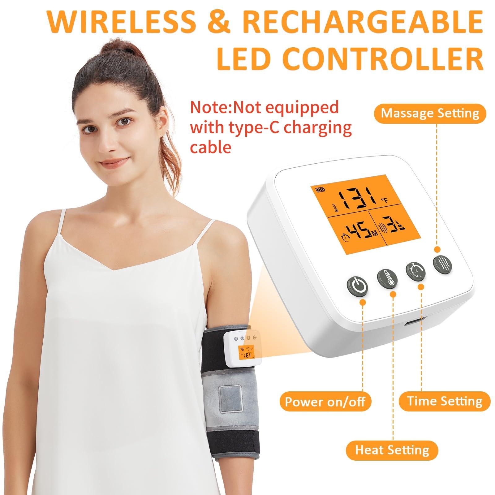 AOKESTE Cordless Elbow Heating Pad for Tennis Elbow Relief,Vibration Massage Heated Elbow Brace for Cubital Tunnel,Rechargeable Heating Pad for Elbow for Tendonitis,Arm Elbow Massager for Pain Relief - Image 3