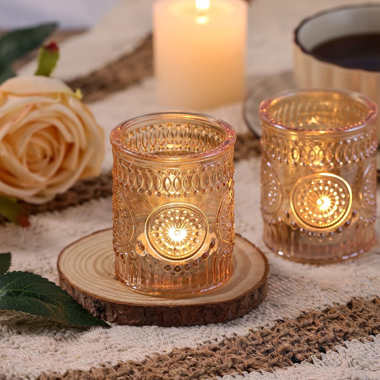DARJEN Gold Votive Candle Holders Set of 36- Glass Candle Holders Bulk for Table Centerpiece, Tea Lights Candle Holders for Wedding Shower, Party, Home Decor - Image 7